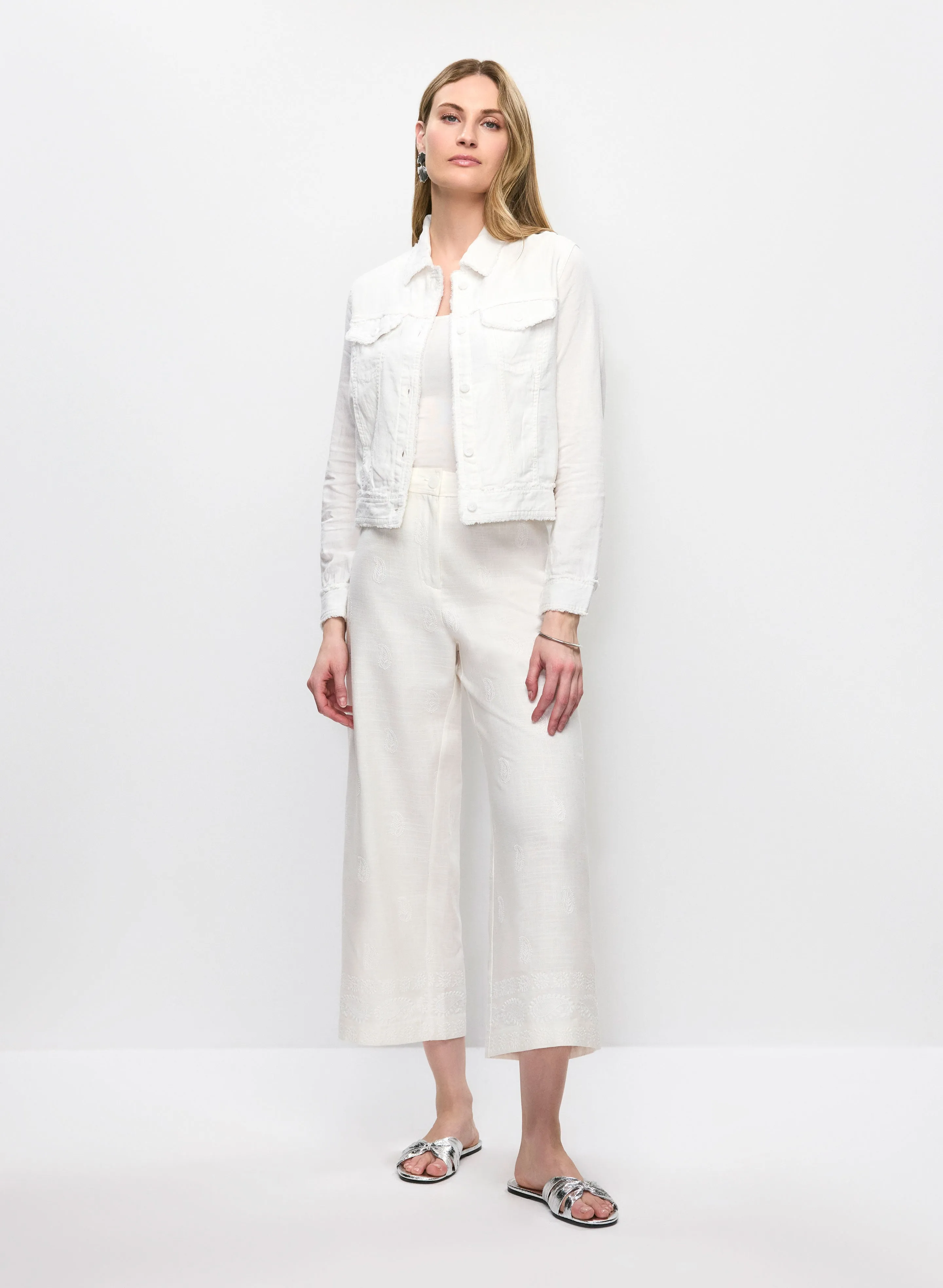 Frayed Linen-Blend Jacket sold by Melanie Lyne product image thumbnail 3