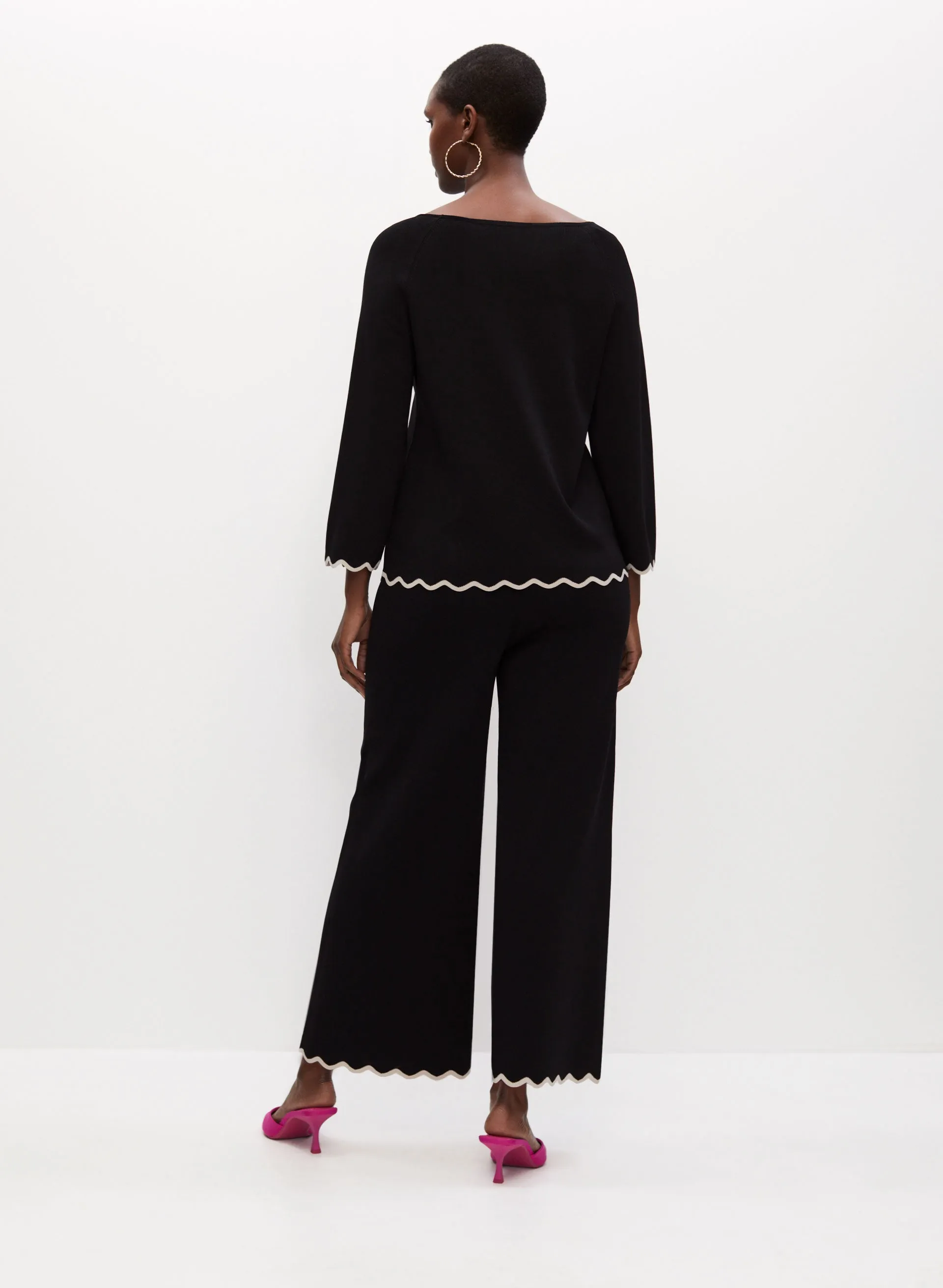 Contrast Scallop Edge Sweater sold by Melanie Lyne product image thumbnail 2