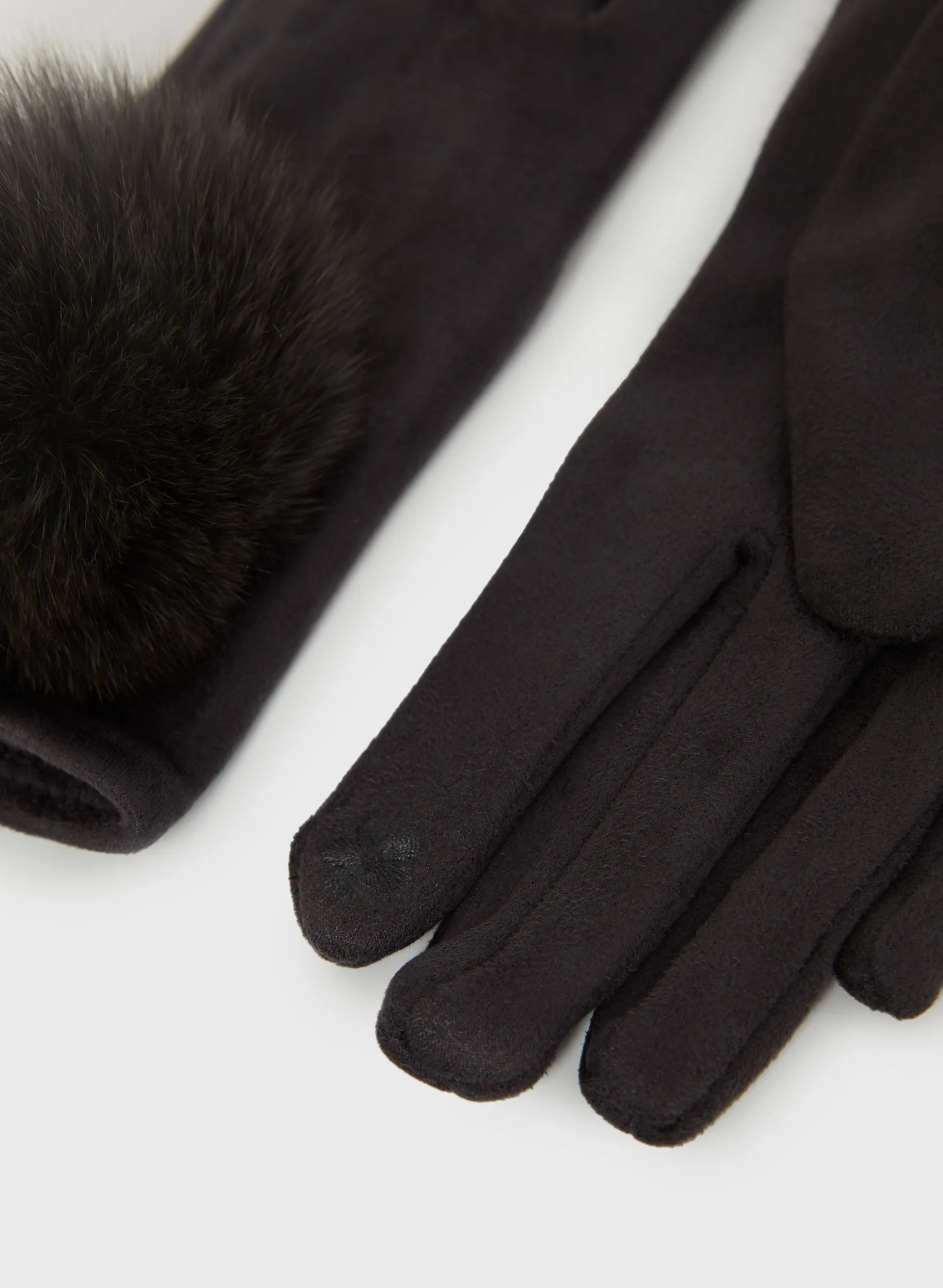 Faux Suede Pompom Gloves sold by Melanie Lyne product image thumbnail 2