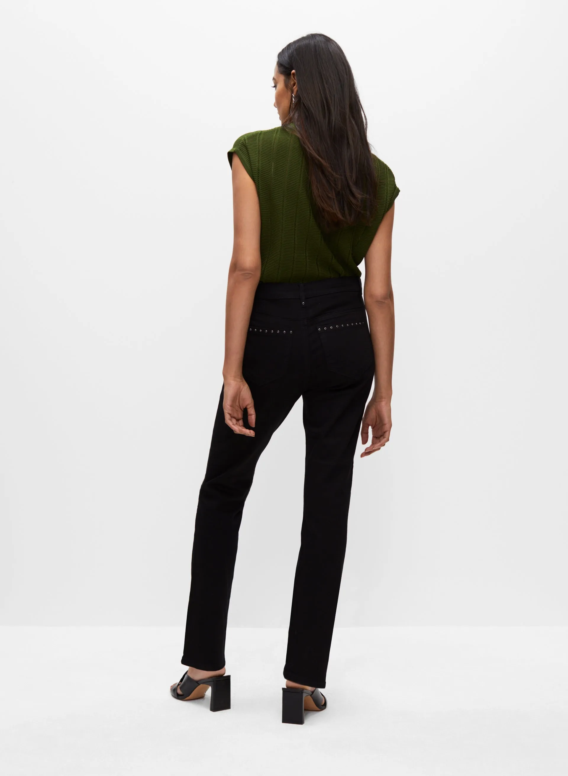 Stone Detail Straight Leg Jeans sold by Melanie Lyne product image thumbnail 2