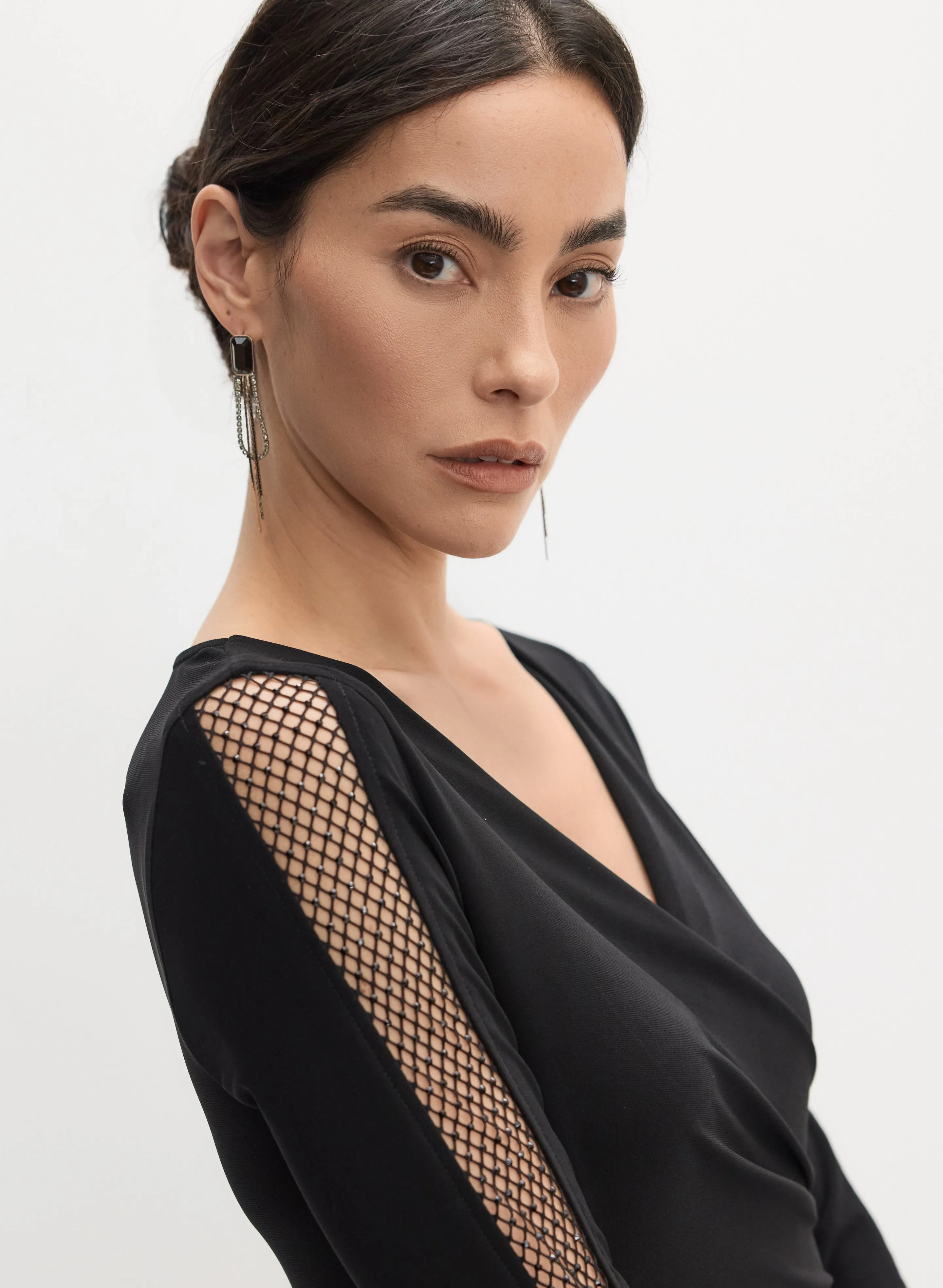 Joseph Ribkoff - Mesh Crystal Insert Jumpsuit sold by Melanie Lyne product image thumbnail 2