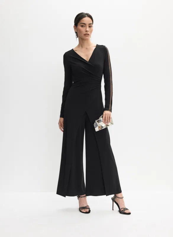 Joseph Ribkoff - Mesh Crystal Insert Jumpsuit sold by Melanie Lyne