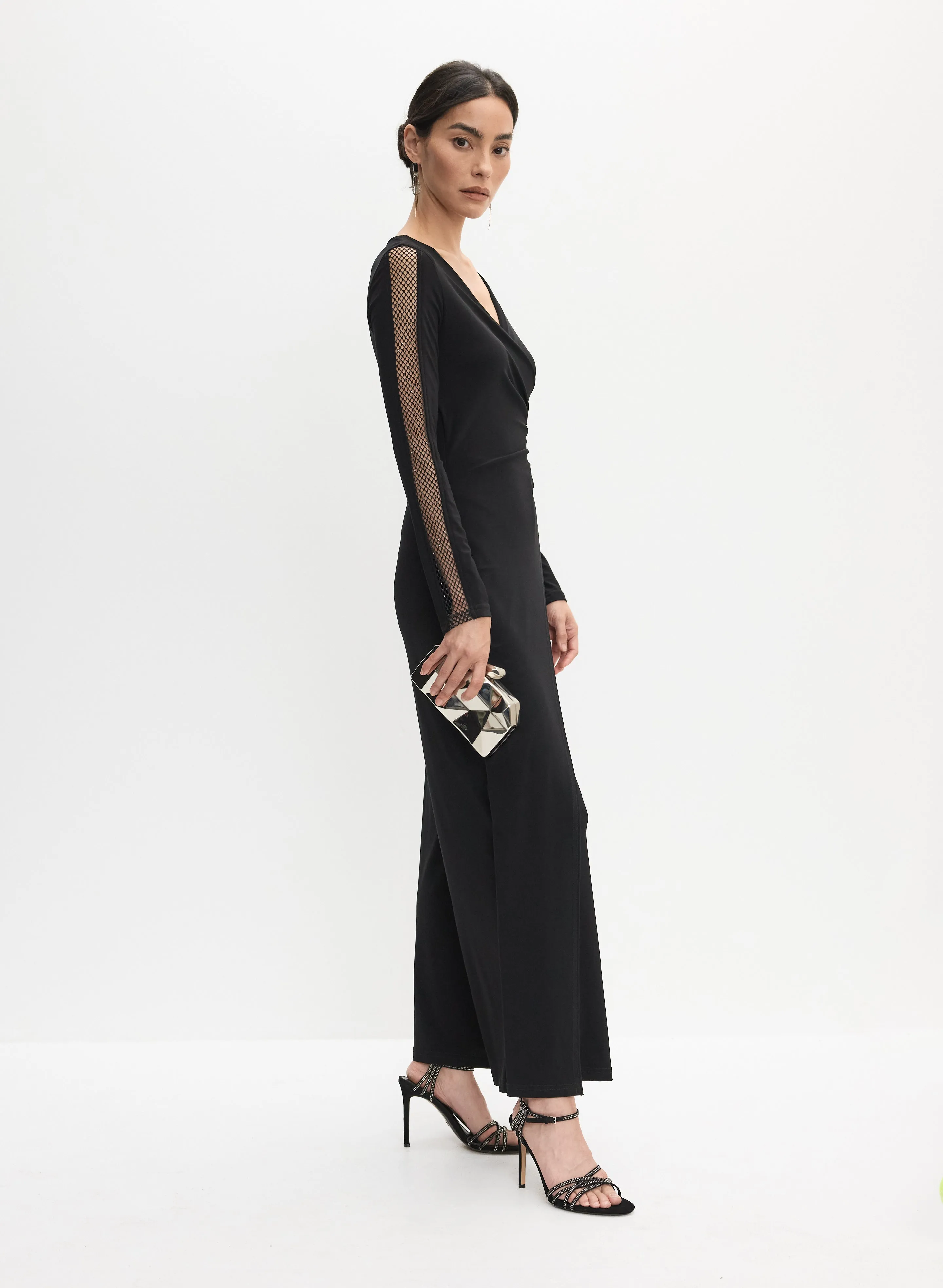 Joseph Ribkoff - Mesh Crystal Insert Jumpsuit sold by Melanie Lyne product image thumbnail 3