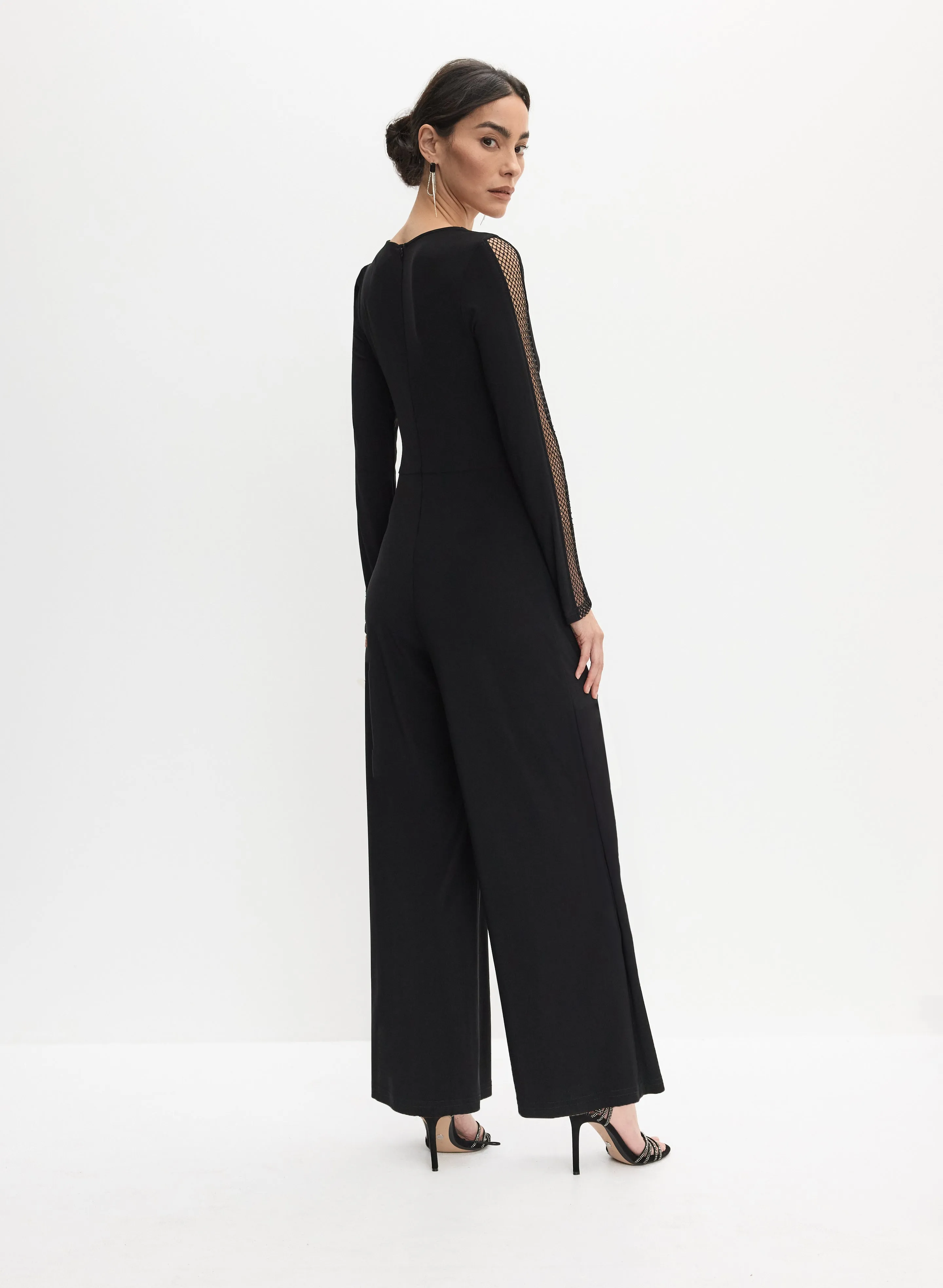 Joseph Ribkoff - Mesh Crystal Insert Jumpsuit sold by Melanie Lyne product image thumbnail 4