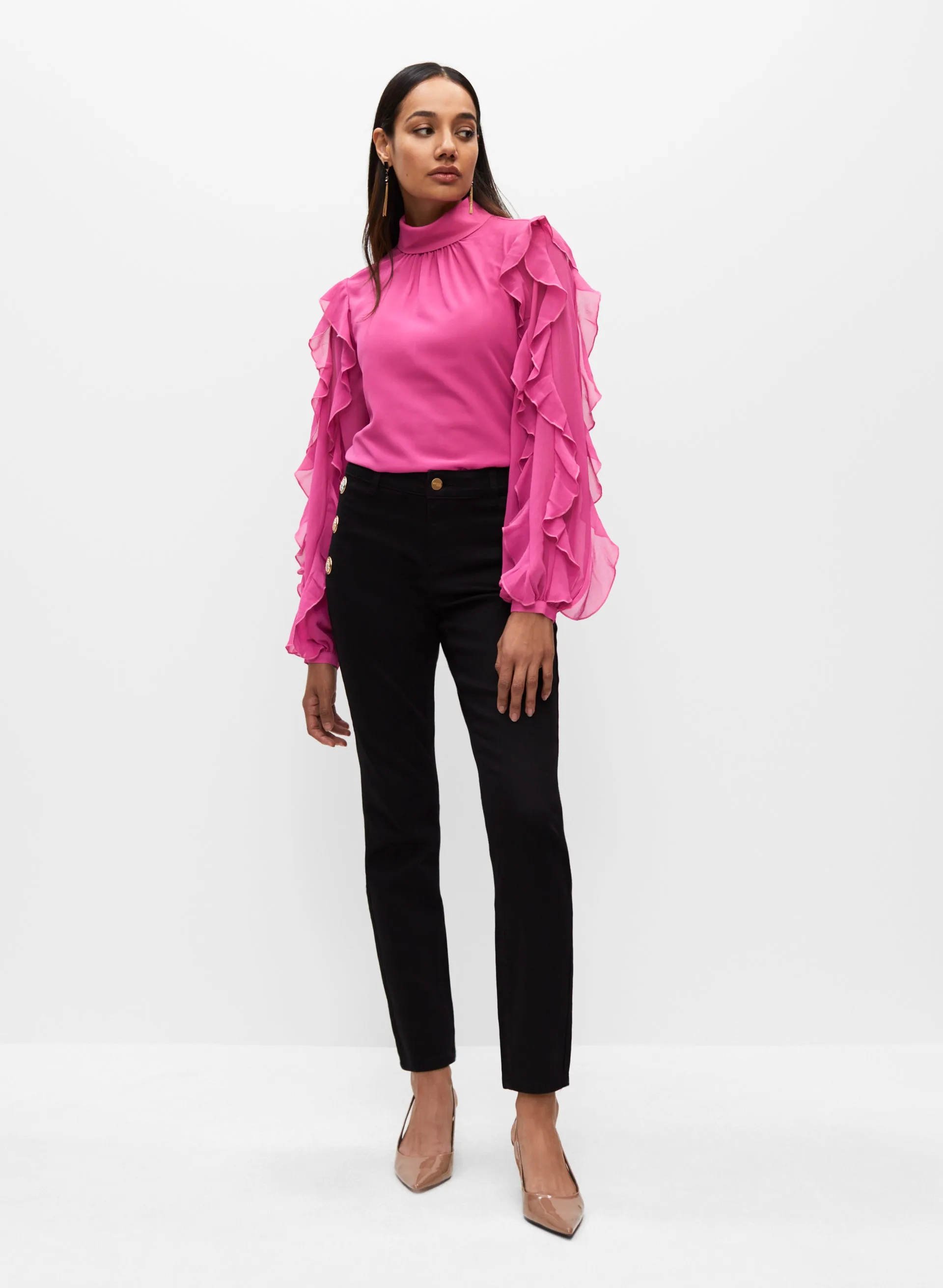 Ruffle Sleeve Blouse sold by Melanie Lyne product image thumbnail 4