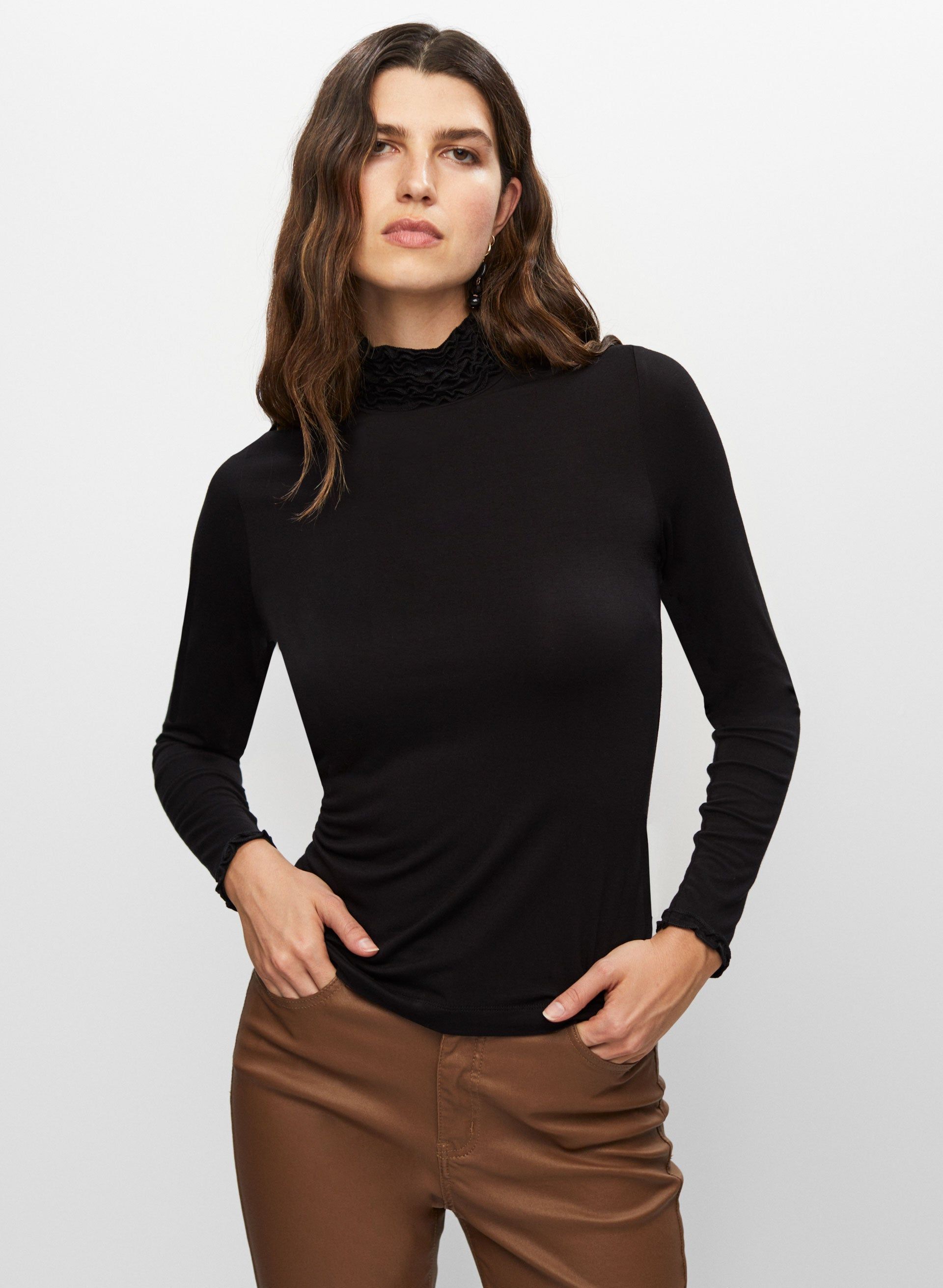 Ruffle Neck Long Sleeve Top sold by Melanie Lyne product image thumbnail 5