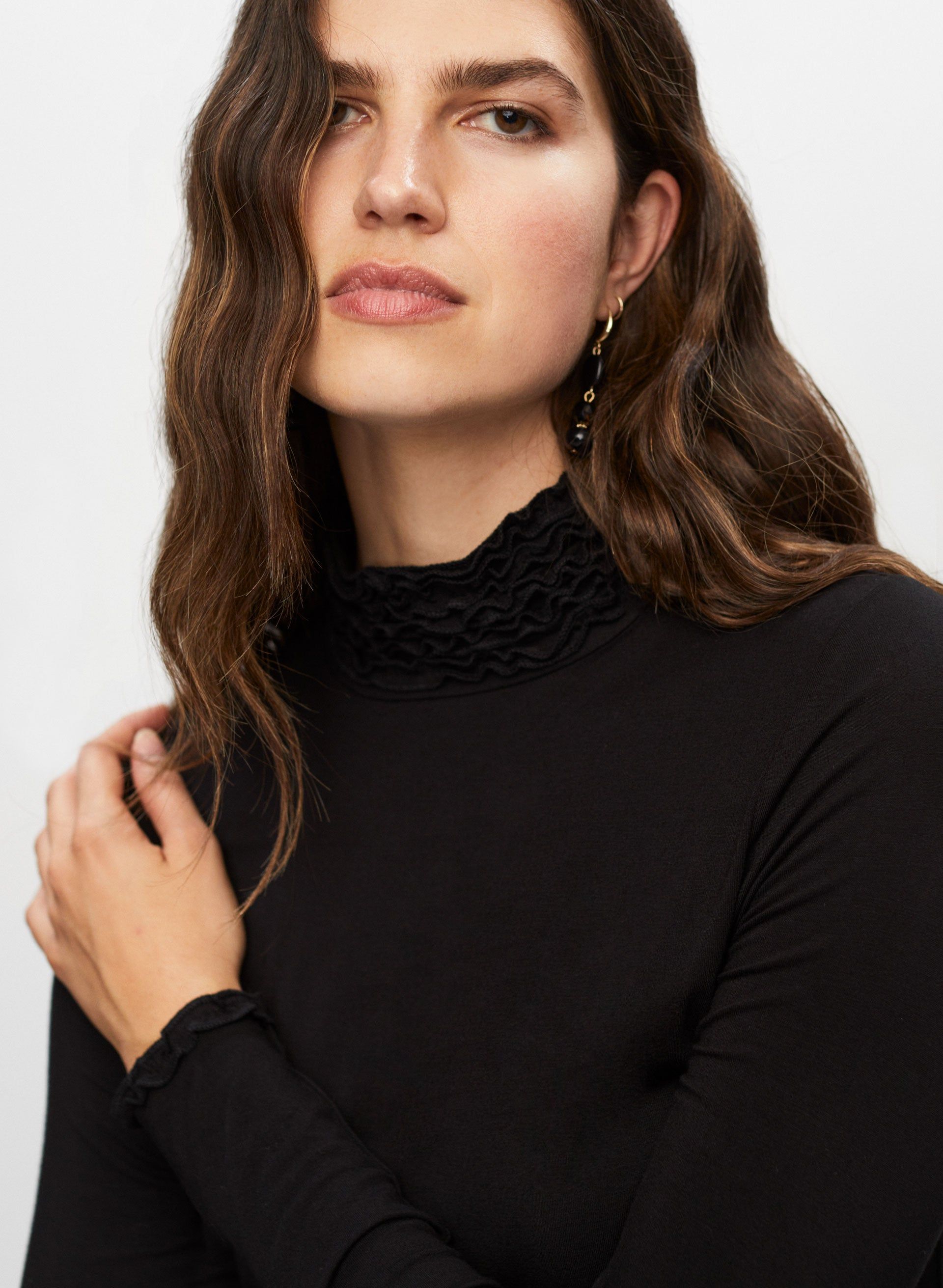 Ruffle Neck Long Sleeve Top sold by Melanie Lyne product image thumbnail 3