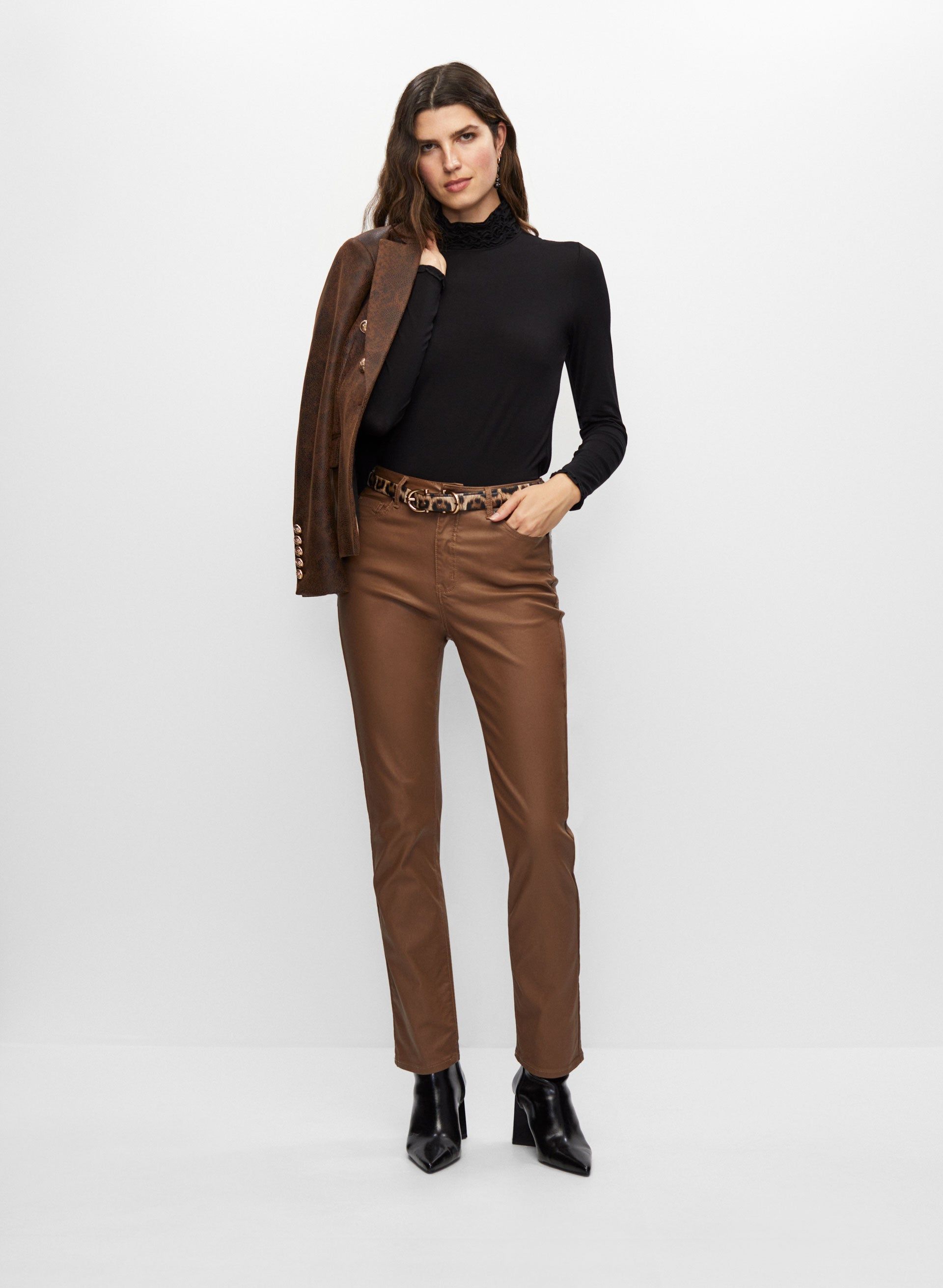 Ruffle Neck Long Sleeve Top sold by Melanie Lyne product image thumbnail 4