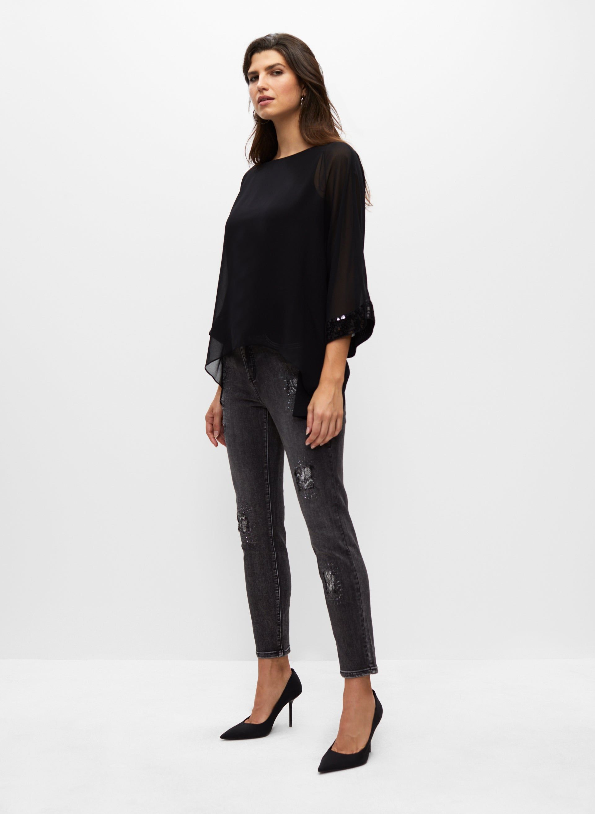 Sequin Detail High-Low Blouse sold by Melanie Lyne product image thumbnail 3