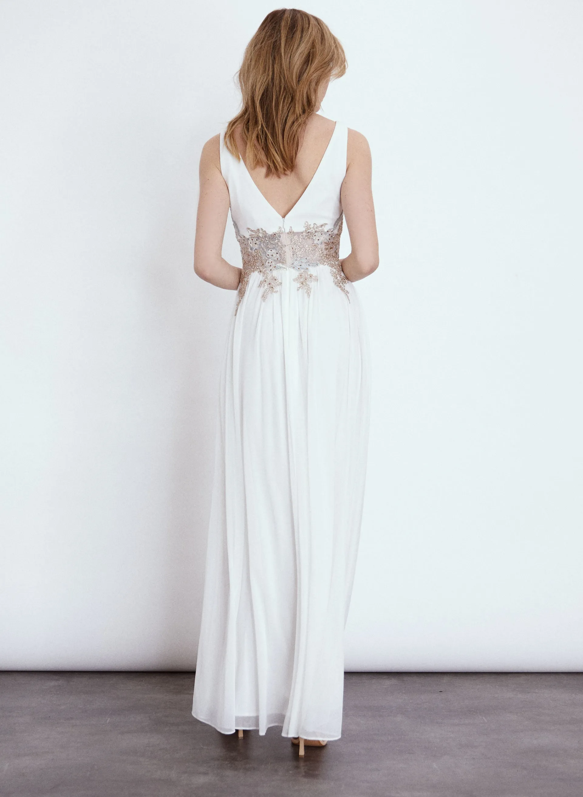 Floral Beaded Chiffon Gown sold by Melanie Lyne product image thumbnail 3