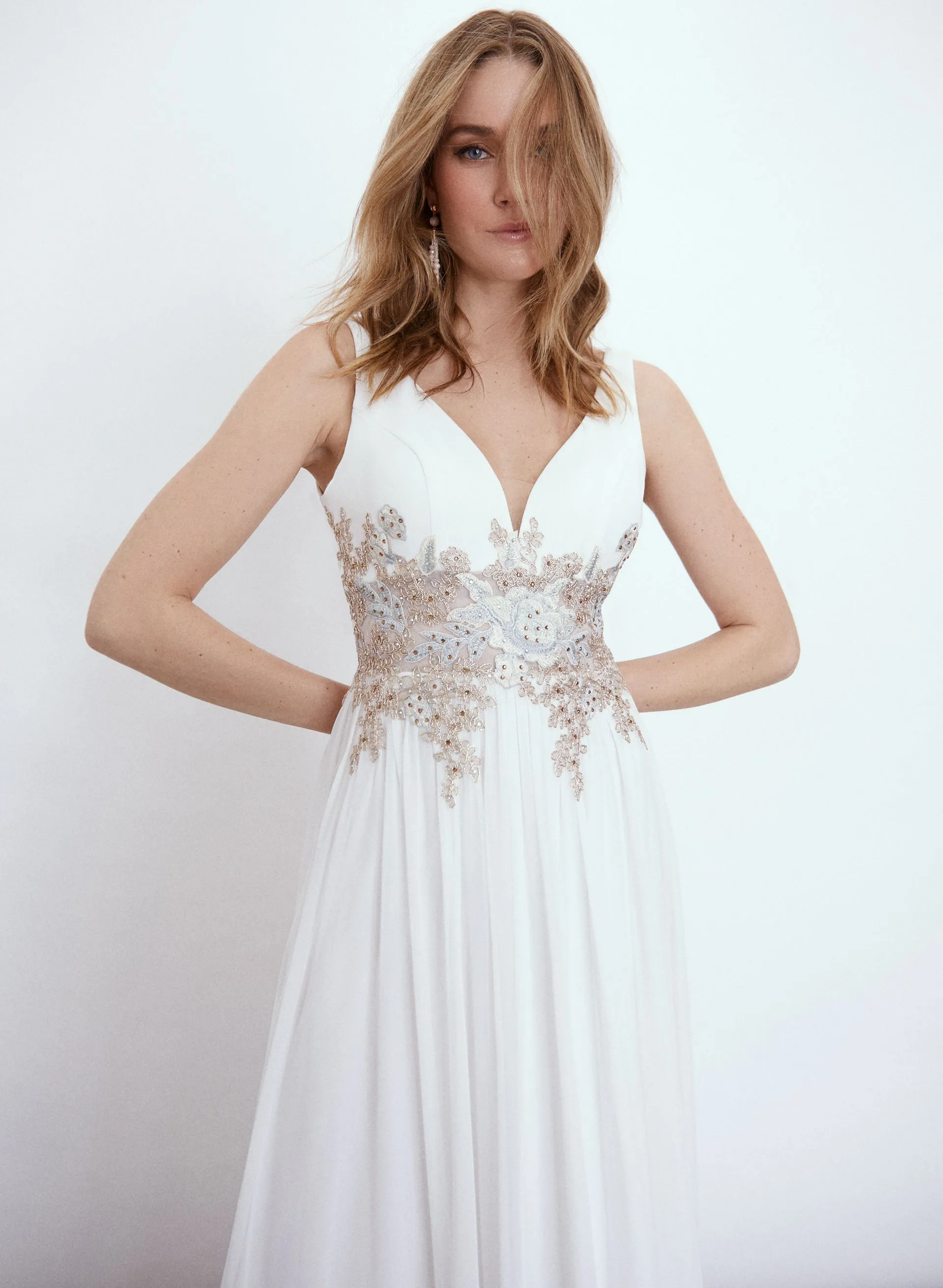 Floral Beaded Chiffon Gown sold by Melanie Lyne product image thumbnail 4