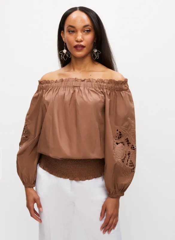 Embroidered Off-the-Shoulder Blouse sold by Melanie Lyne