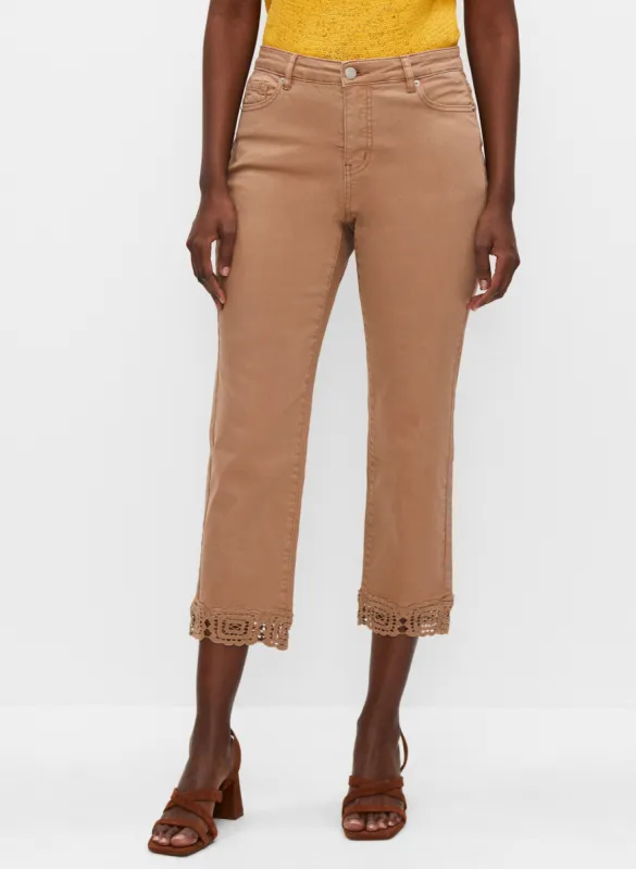 Lace Hem Denim Capris sold by Melanie Lyne