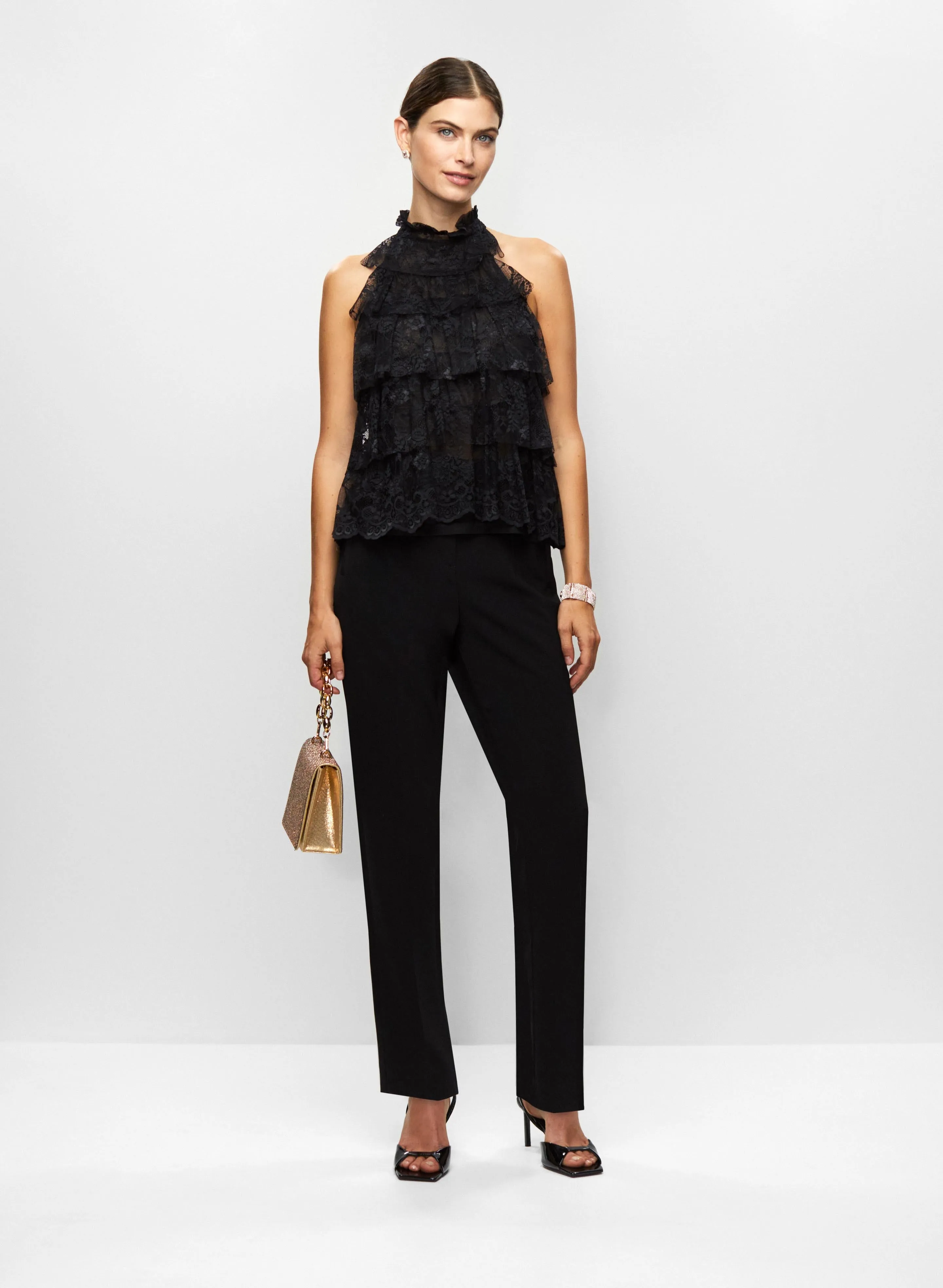 Lace Top & Tuxedo Pants sold by Melanie Lyne