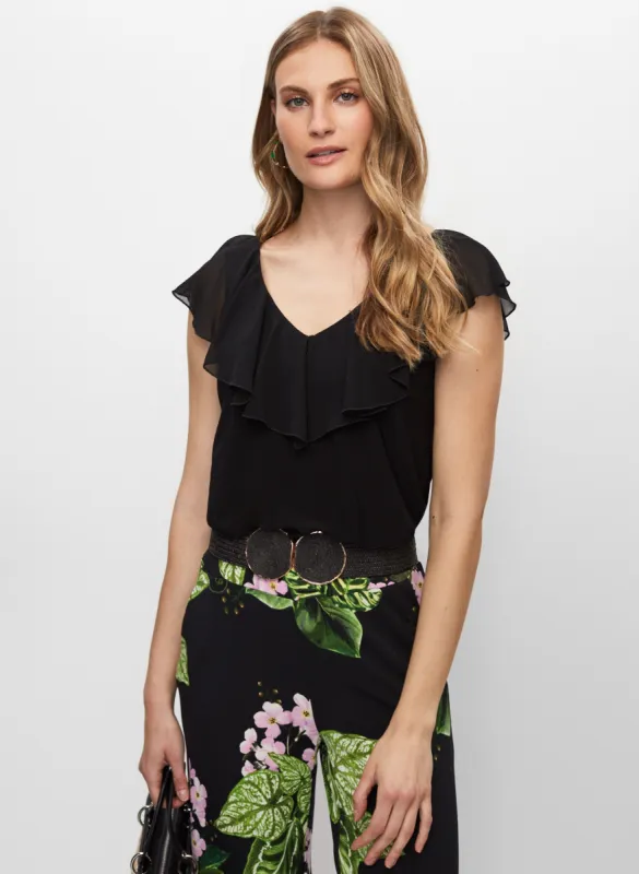 Ruffle Trim Sleeveless Top sold by Melanie Lyne
