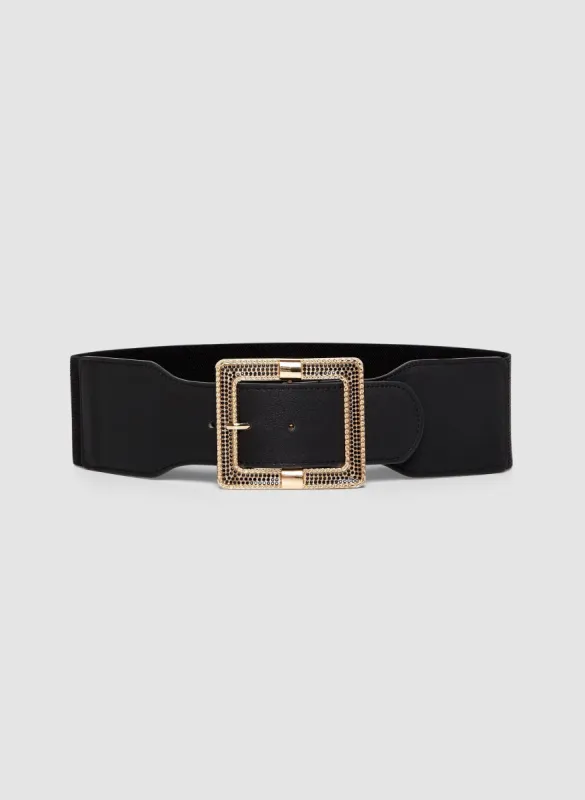 Wide Elastic Embellished Buckle Belt sold by Melanie Lyne