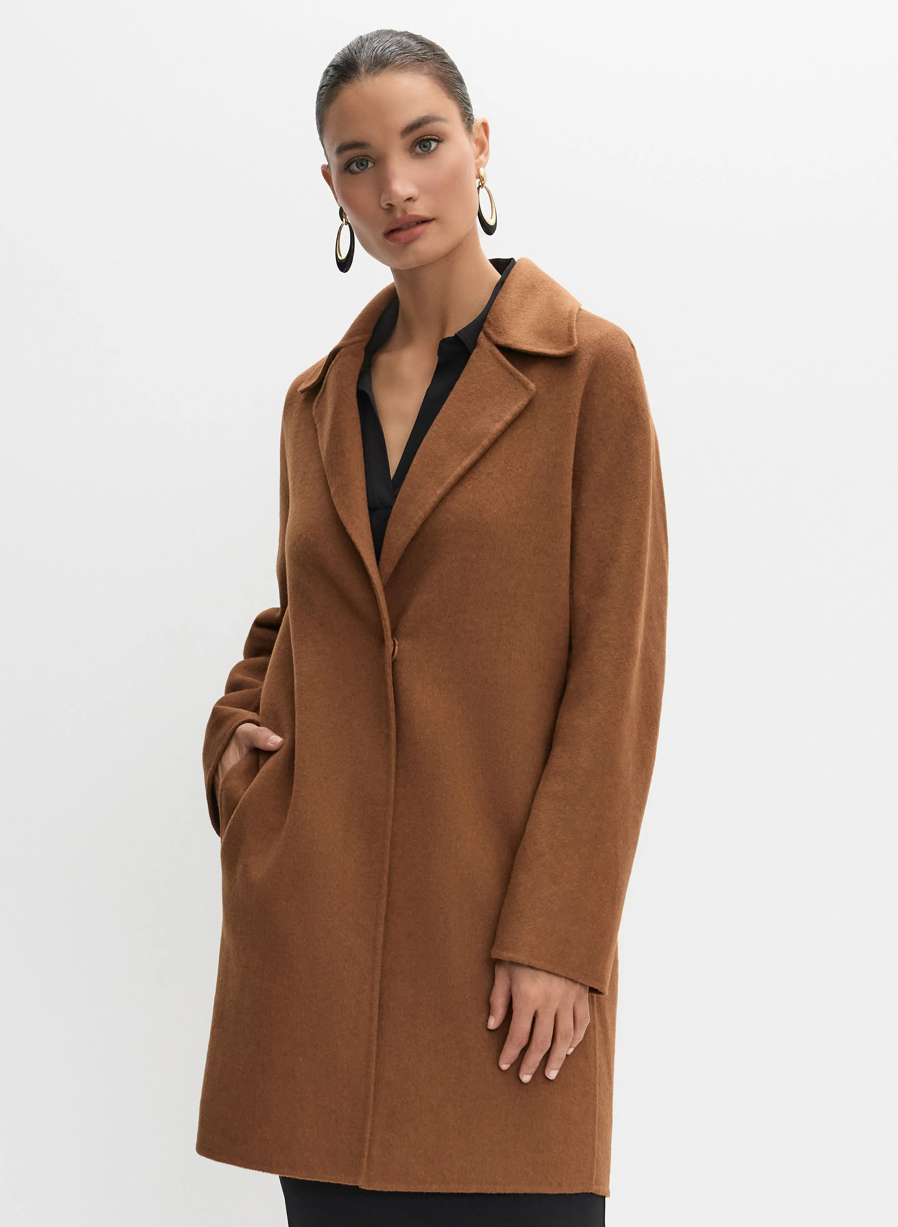 Notch Collar Wool-Blend Coat sold by Melanie Lyne product image thumbnail 5