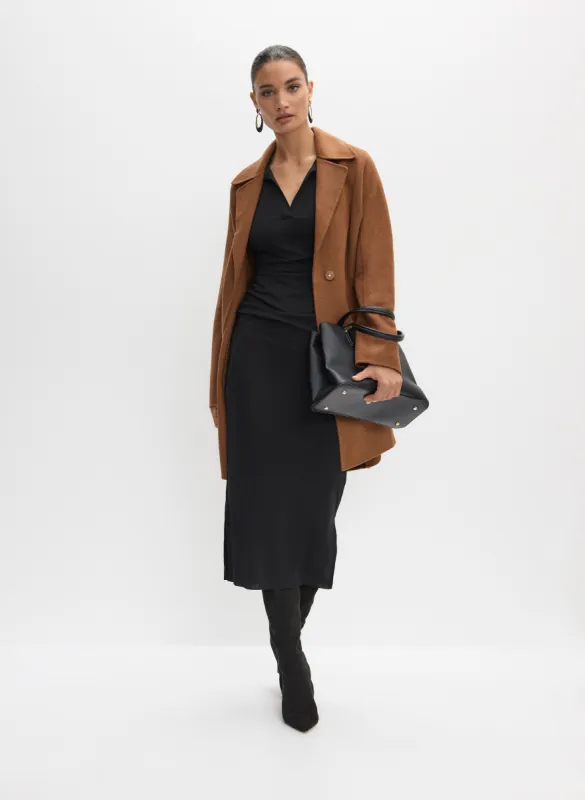 Notch Collar Wool-Blend Coat sold by Melanie Lyne