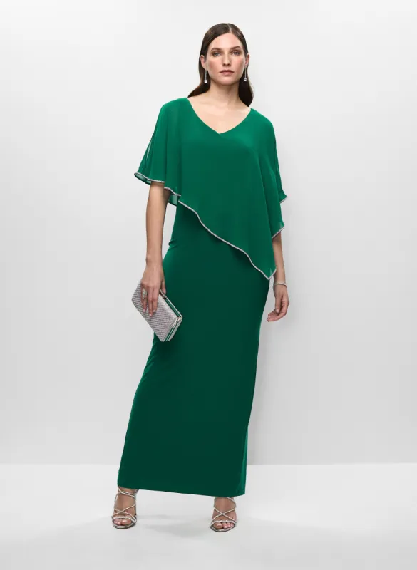 Chiffon Poncho Dress & Crystal Box Clutch sold by Melanie Lyne