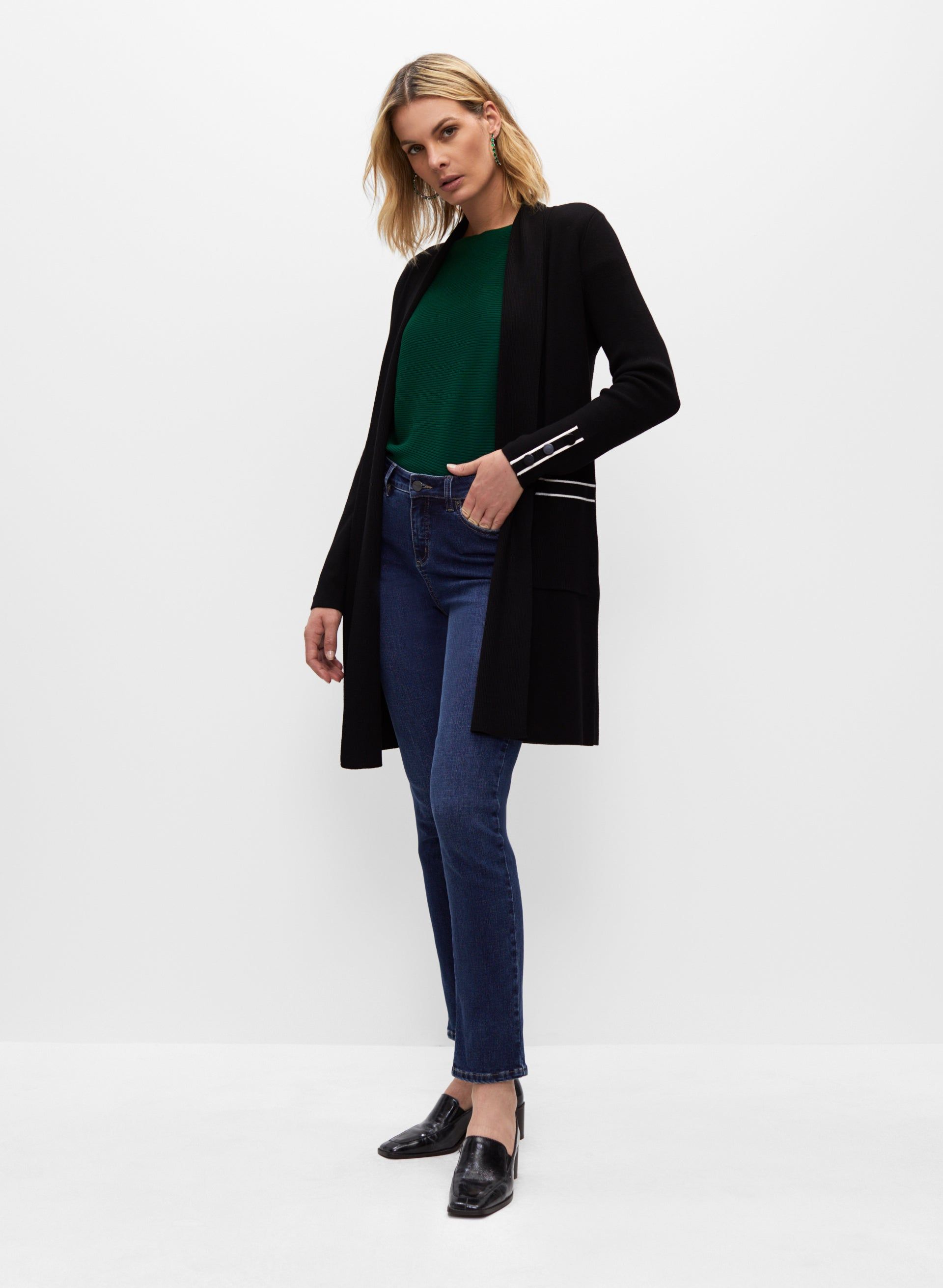 Contrast Detail Open Cardigan sold by Melanie Lyne product image thumbnail 3