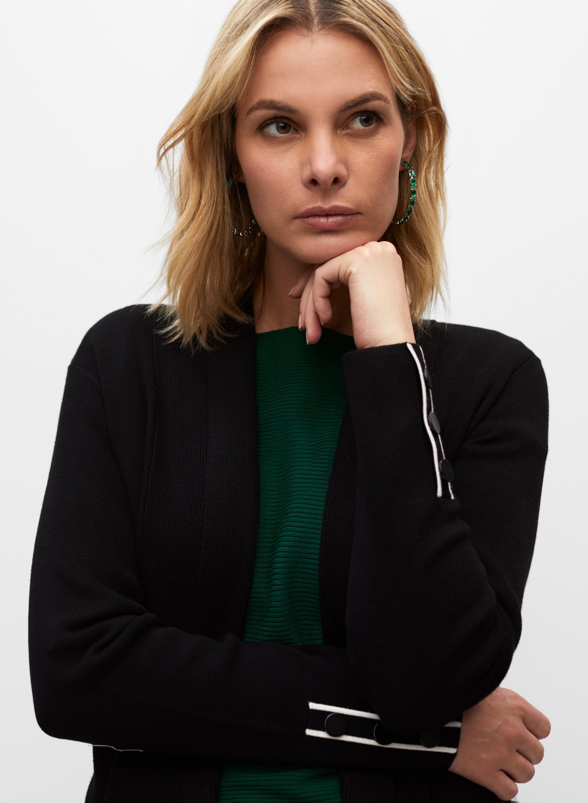 Contrast Detail Open Cardigan sold by Melanie Lyne product image thumbnail 2