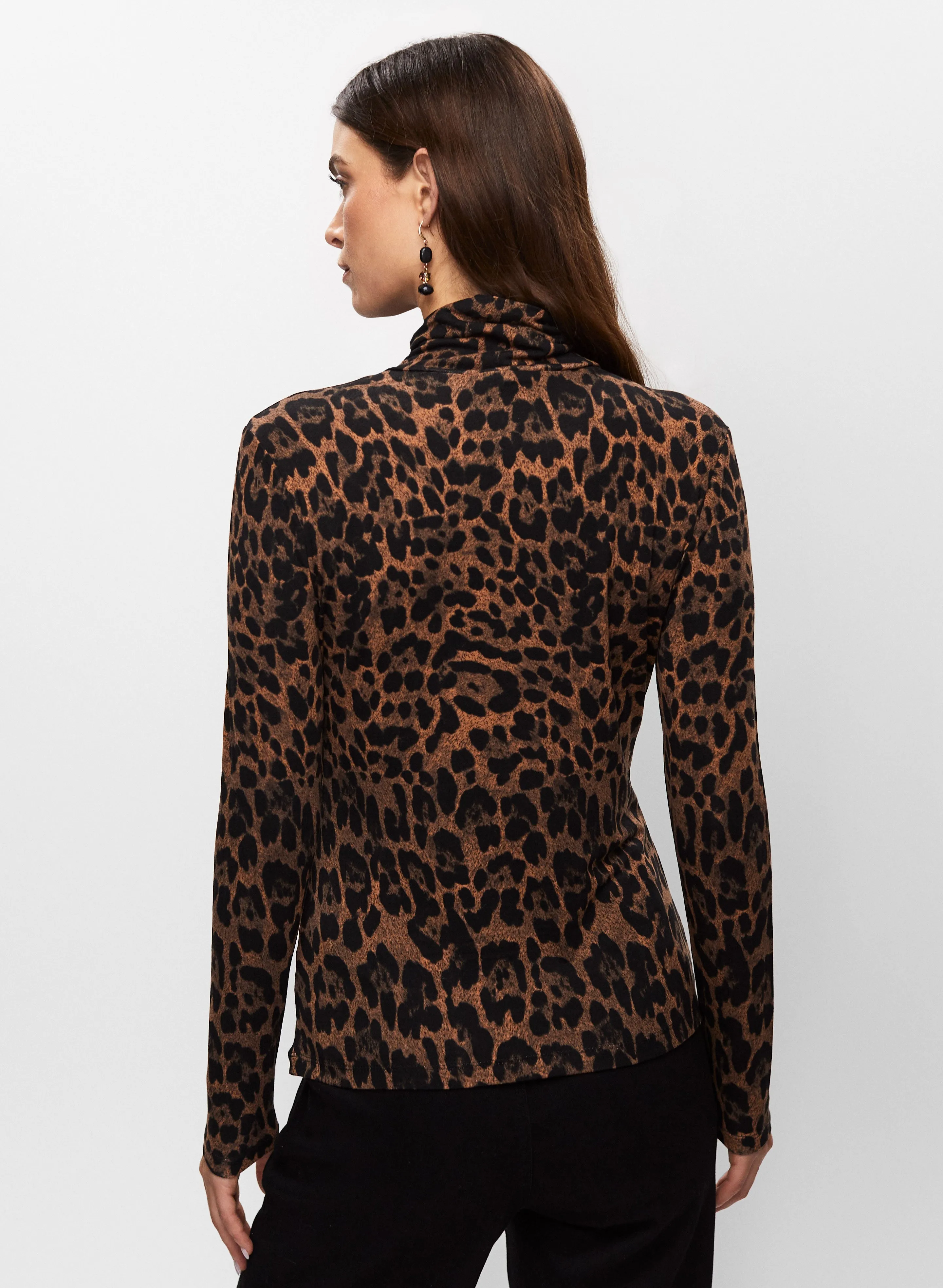 Leopard Print Turtle Neck Top sold by Melanie Lyne product image thumbnail 4