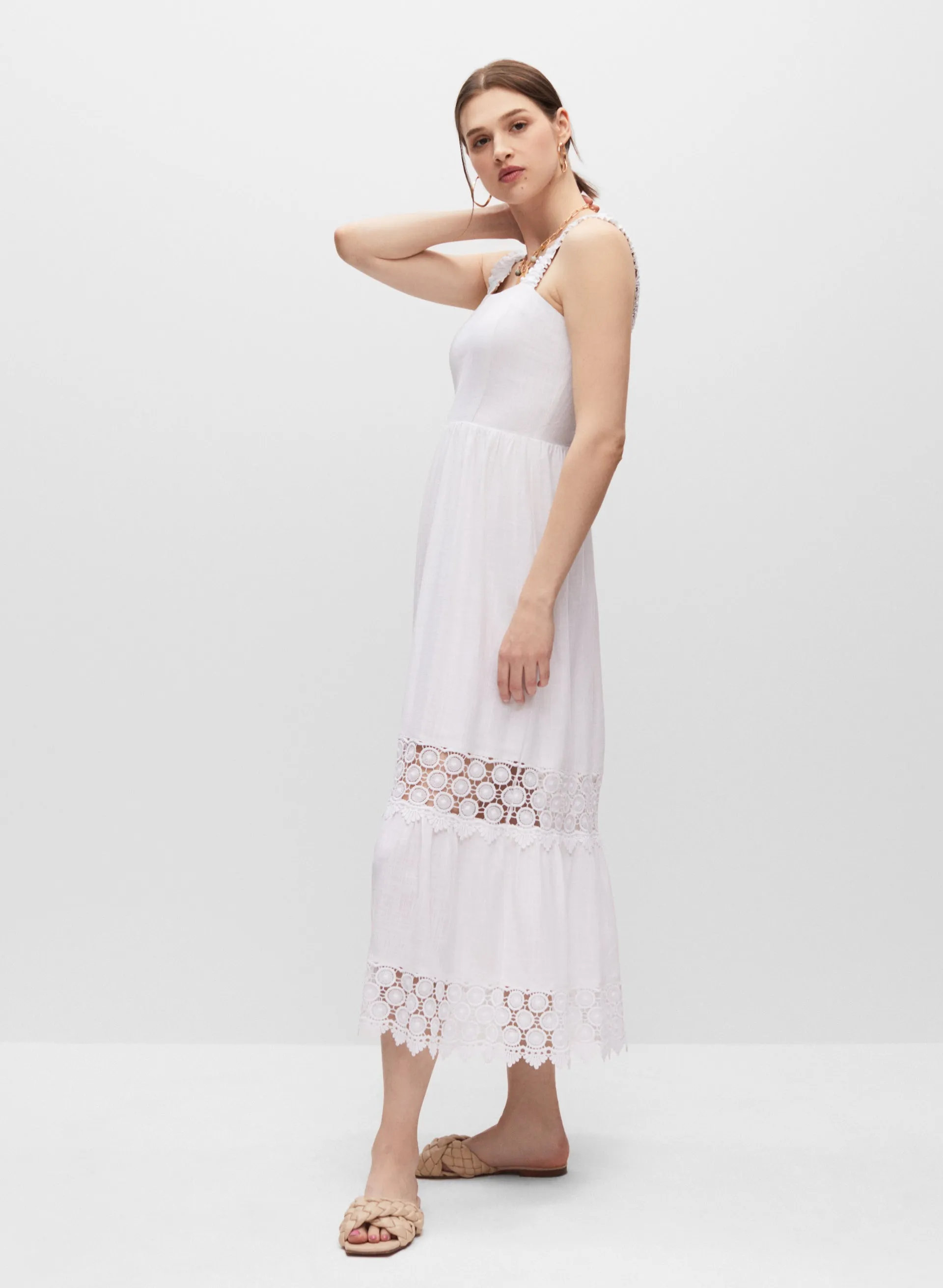 Tiered Crochet Detail Maxi Dress sold by Melanie Lyne product image thumbnail 2