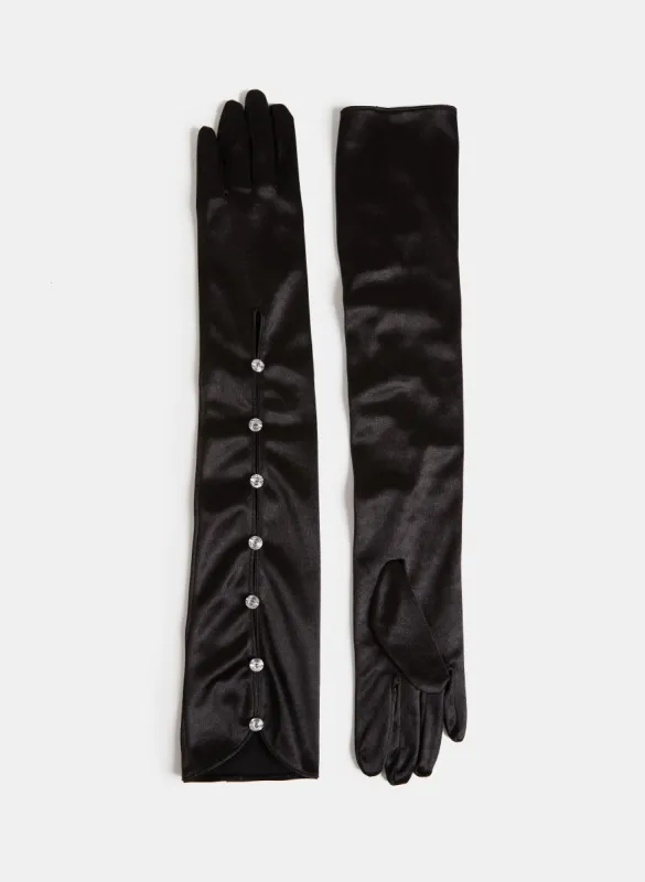 Satin Crystal Embellished Opera Gloves sold by Melanie Lyne