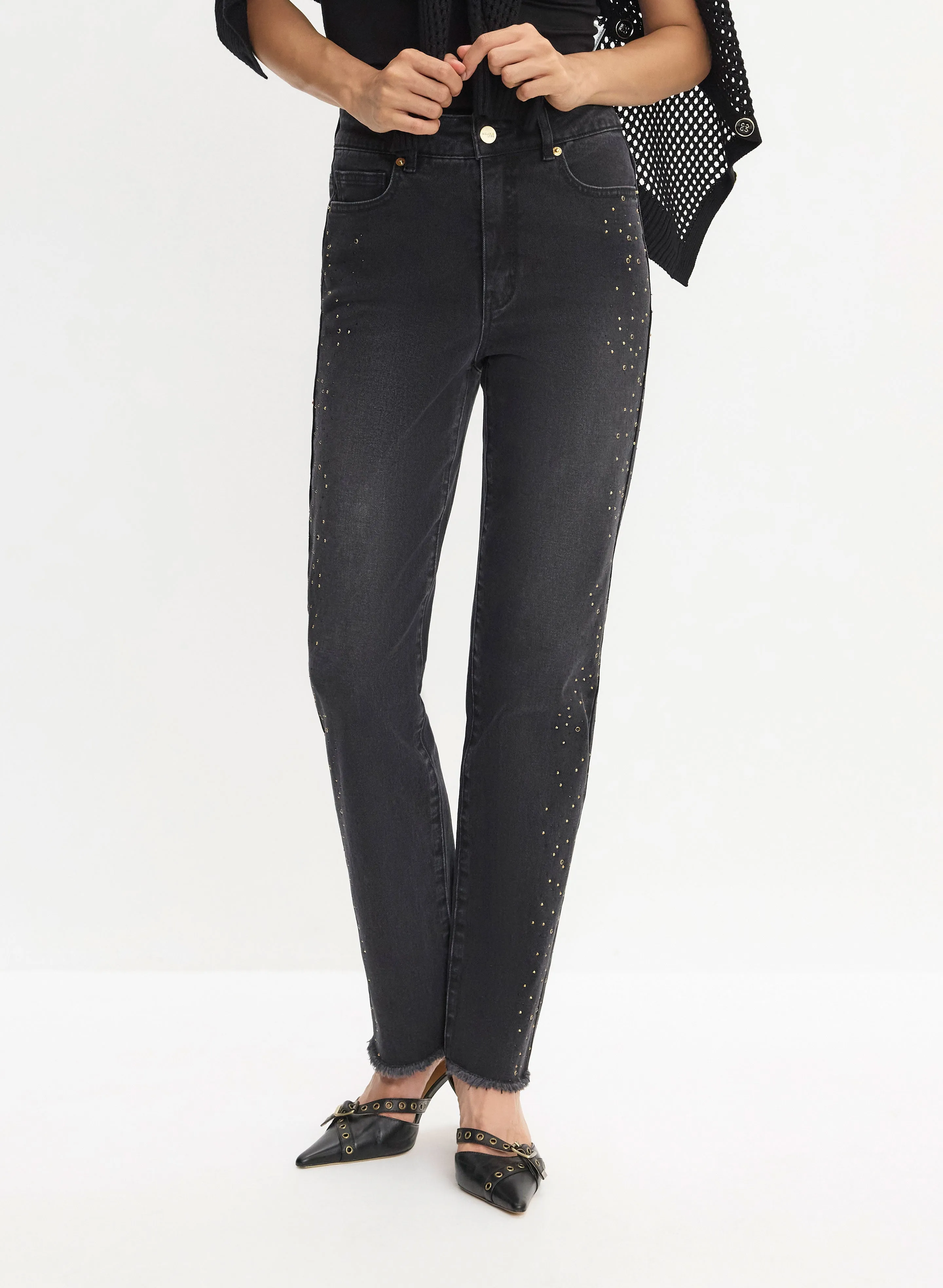 Embellished Straight Leg Jeans sold by Melanie Lyne