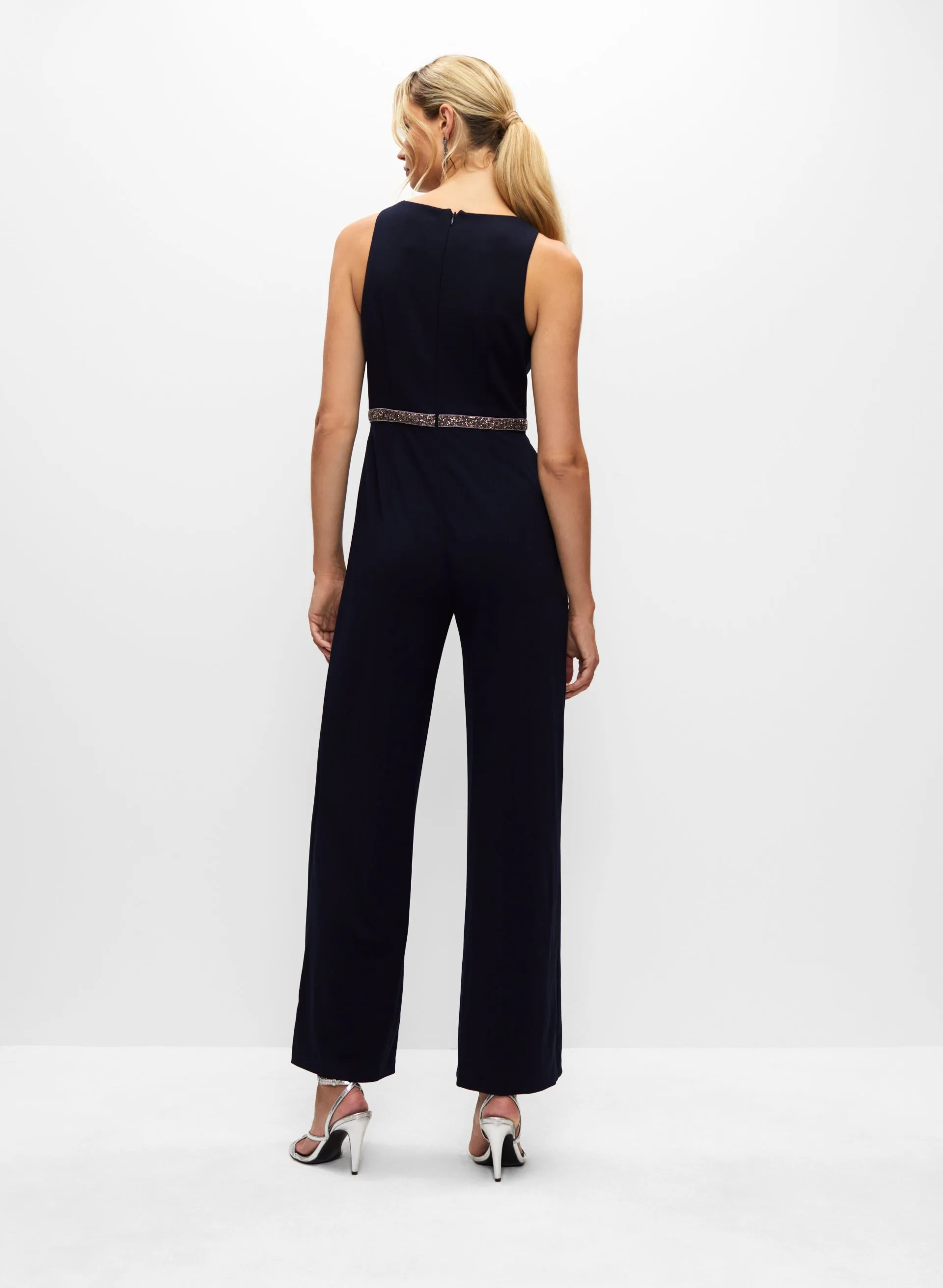 Adrianna Papell - Rhinestone Belt Jumpsuit sold by Melanie Lyne product image thumbnail 2