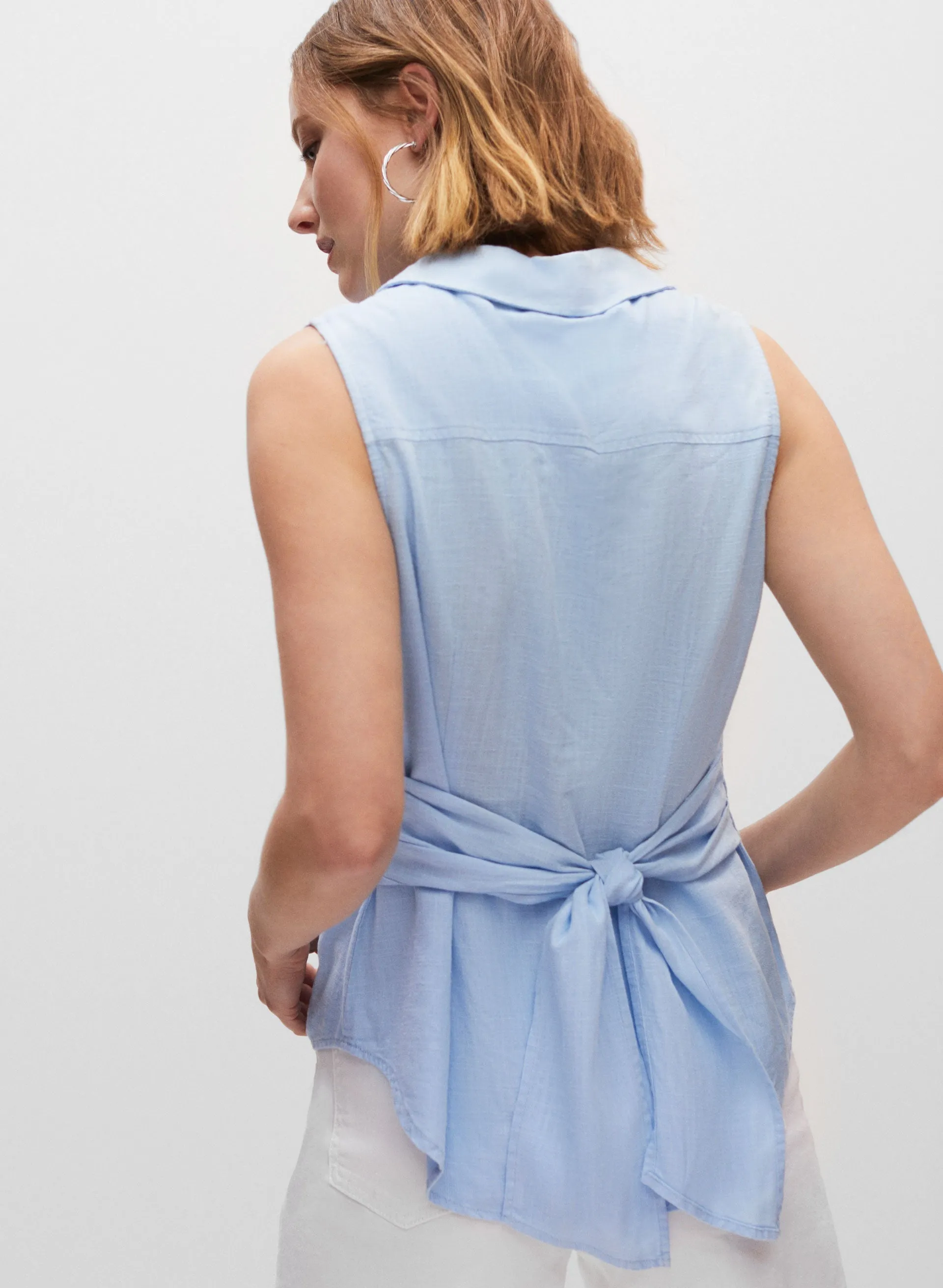 Tie Front Button Down Shirt sold by Melanie Lyne product image thumbnail 3