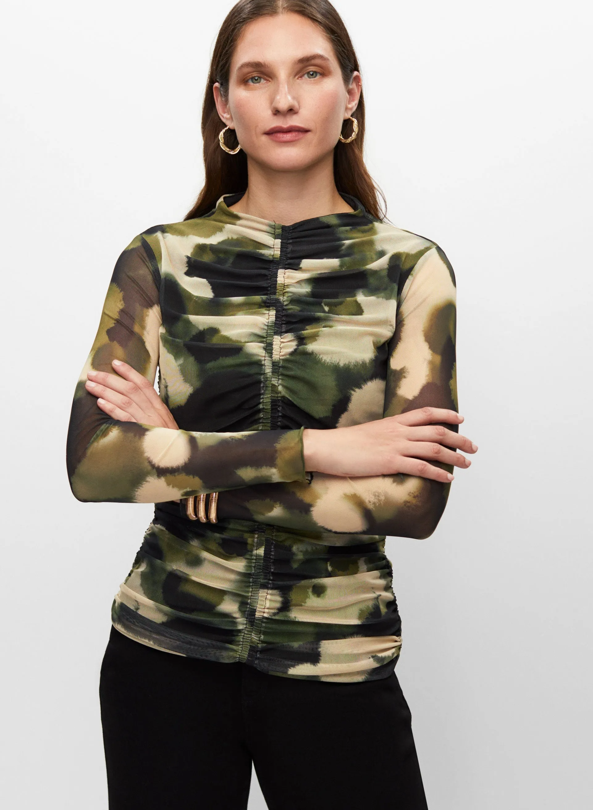 Camouflage Print Ruched Top sold by Melanie Lyne product image thumbnail 5
