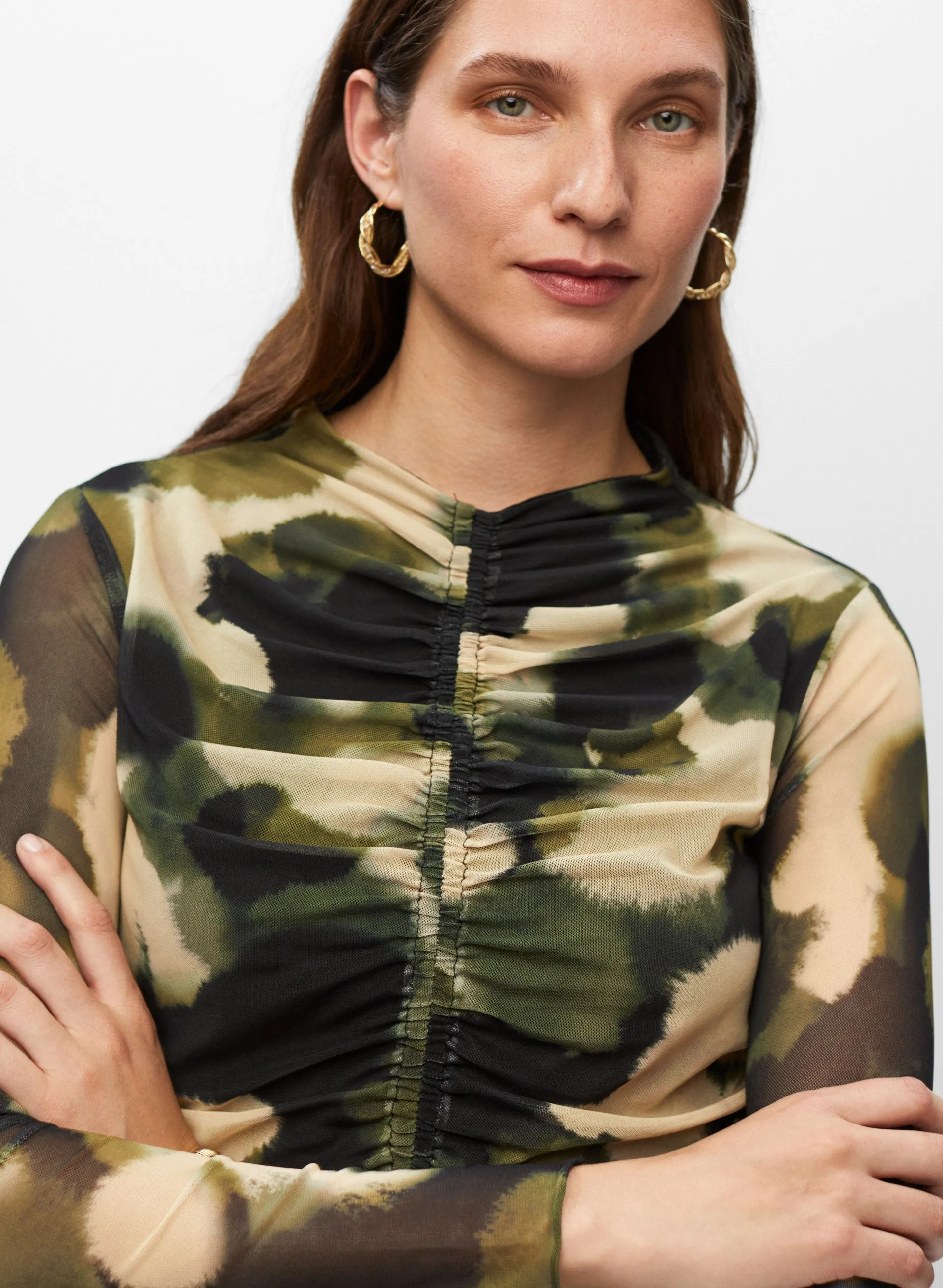 Camouflage Print Ruched Top sold by Melanie Lyne product image thumbnail 3