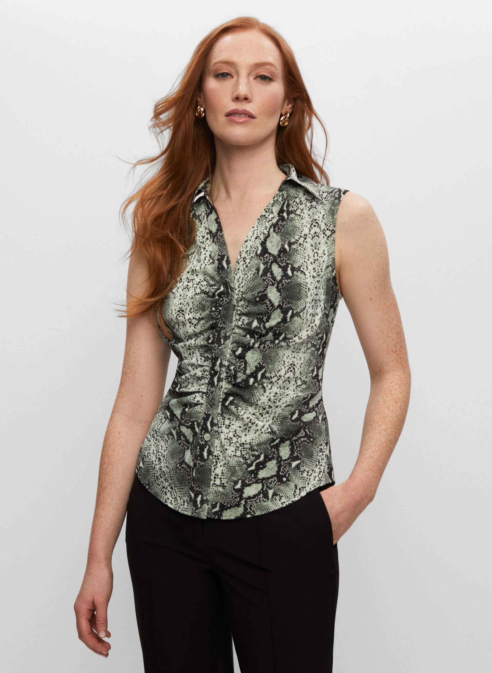 Snakeskin Print Sleeveless Blouse sold by Melanie Lyne