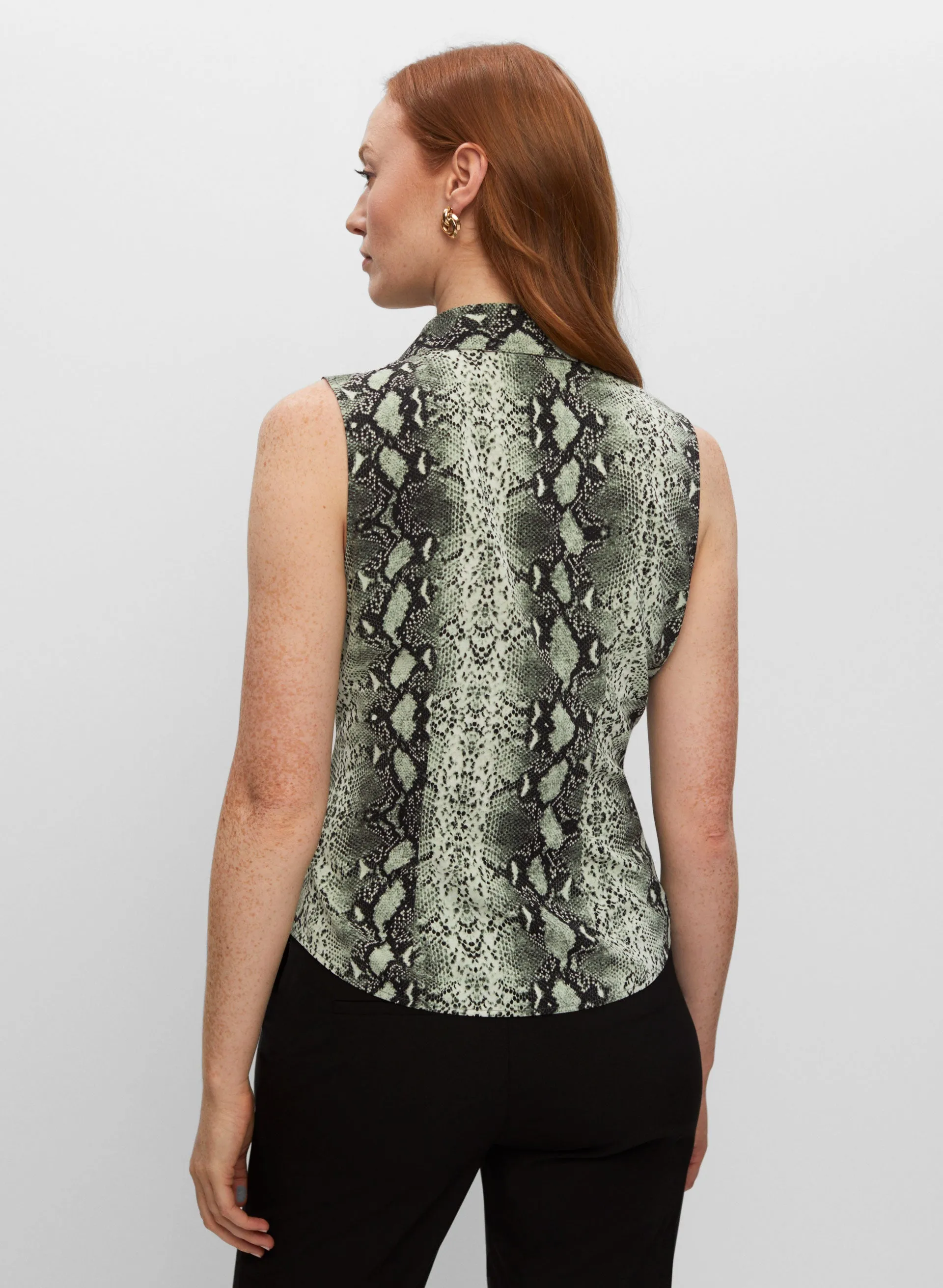 Snakeskin Print Sleeveless Blouse sold by Melanie Lyne product image thumbnail 2