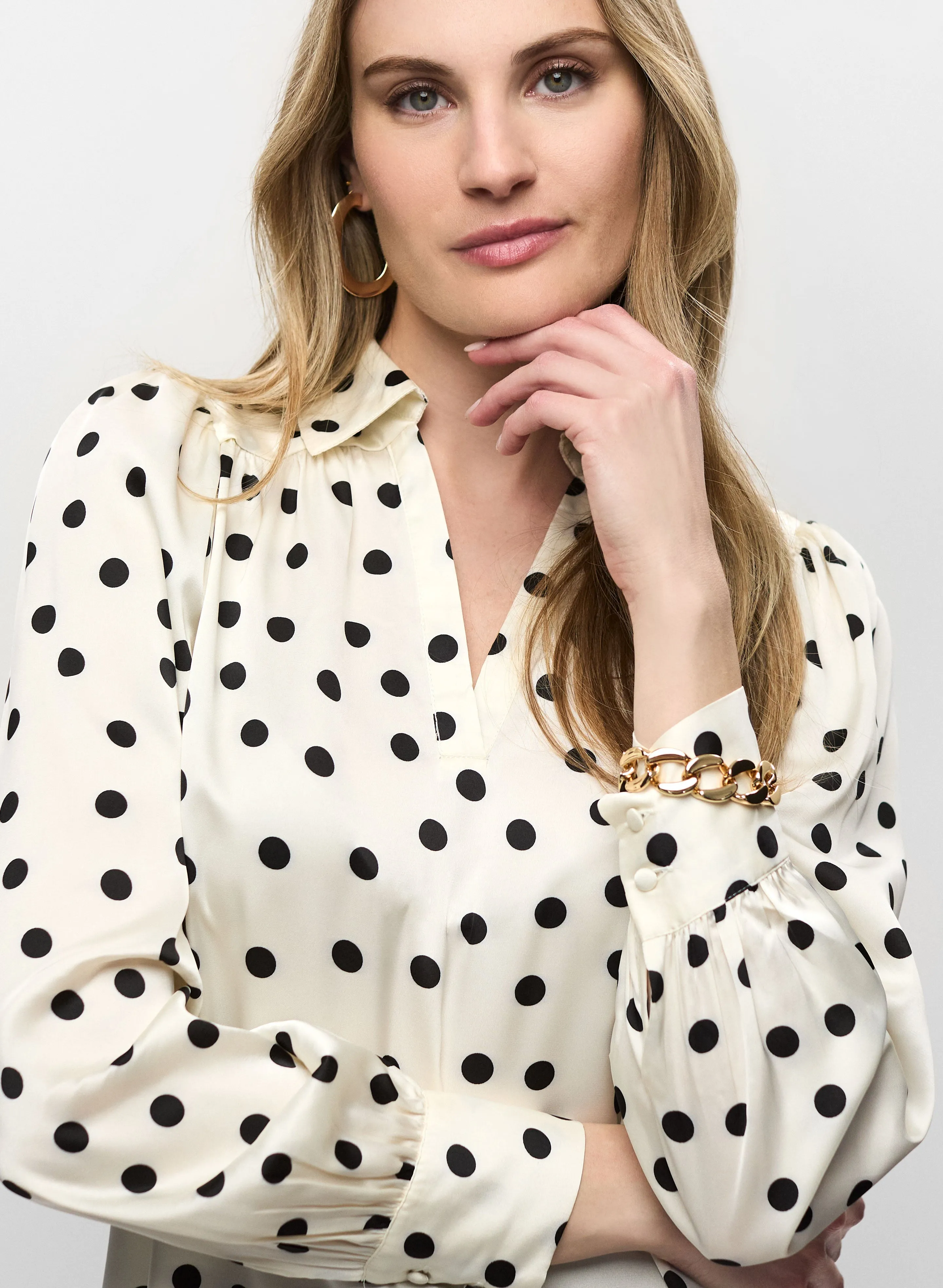 Long Sleeve Polka Dot Blouse sold by Melanie Lyne product image thumbnail 2