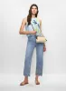 Sleeveless Palm Print Blouse & Embroidered Hem Jeans sold by Melanie Lyne