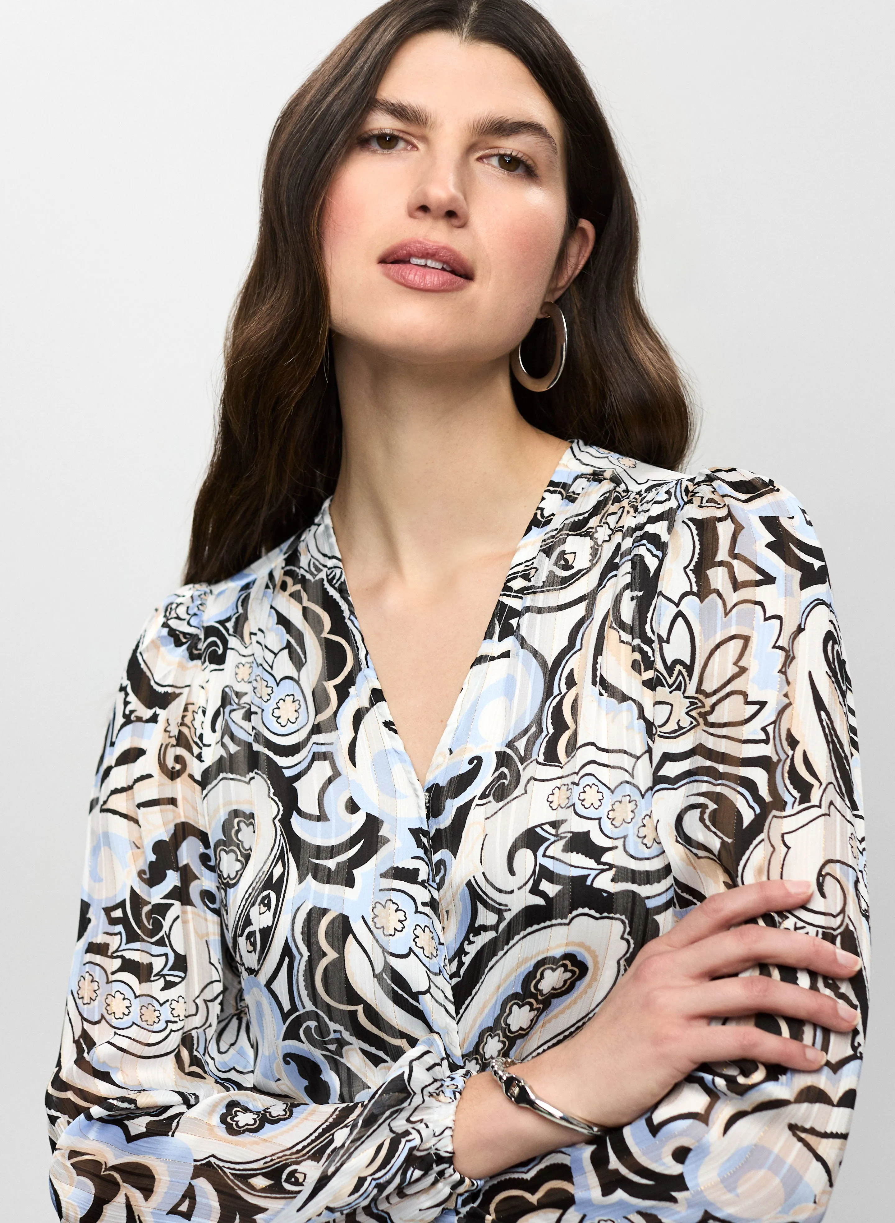 Paisley Print Smocked Blouse sold by Melanie Lyne product image thumbnail 2