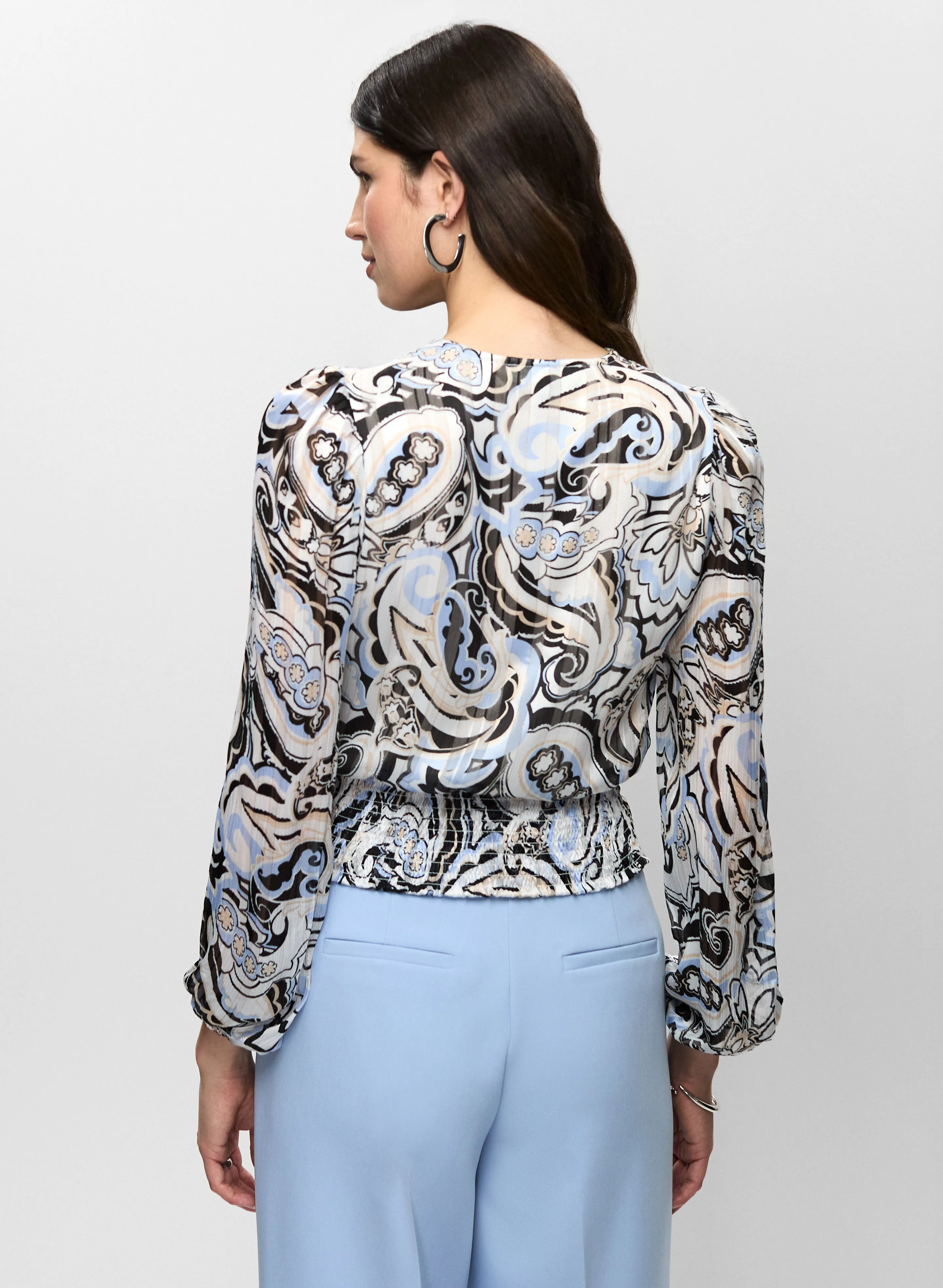 Paisley Print Smocked Blouse sold by Melanie Lyne product image thumbnail 4