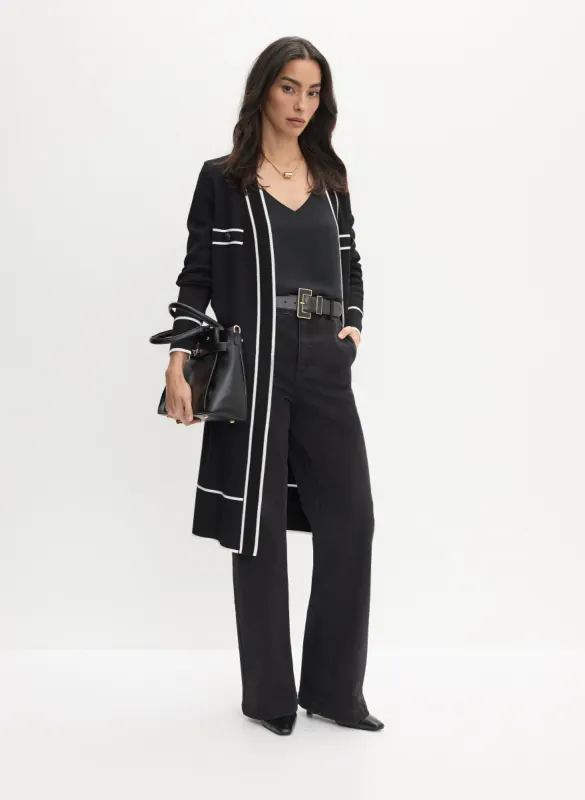 Contrast Trim Duster Cardigan sold by Melanie Lyne