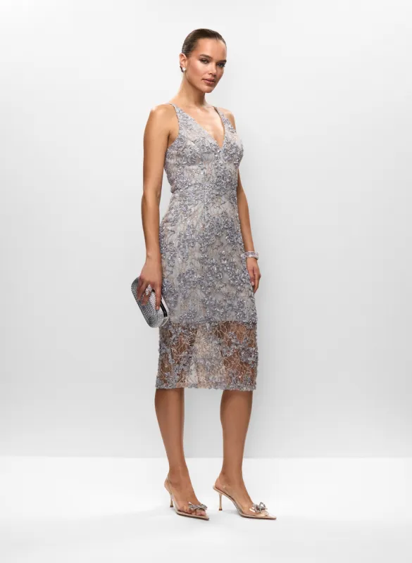 Sleeveless Dress & Metallic String Clutch sold by Melanie Lyne