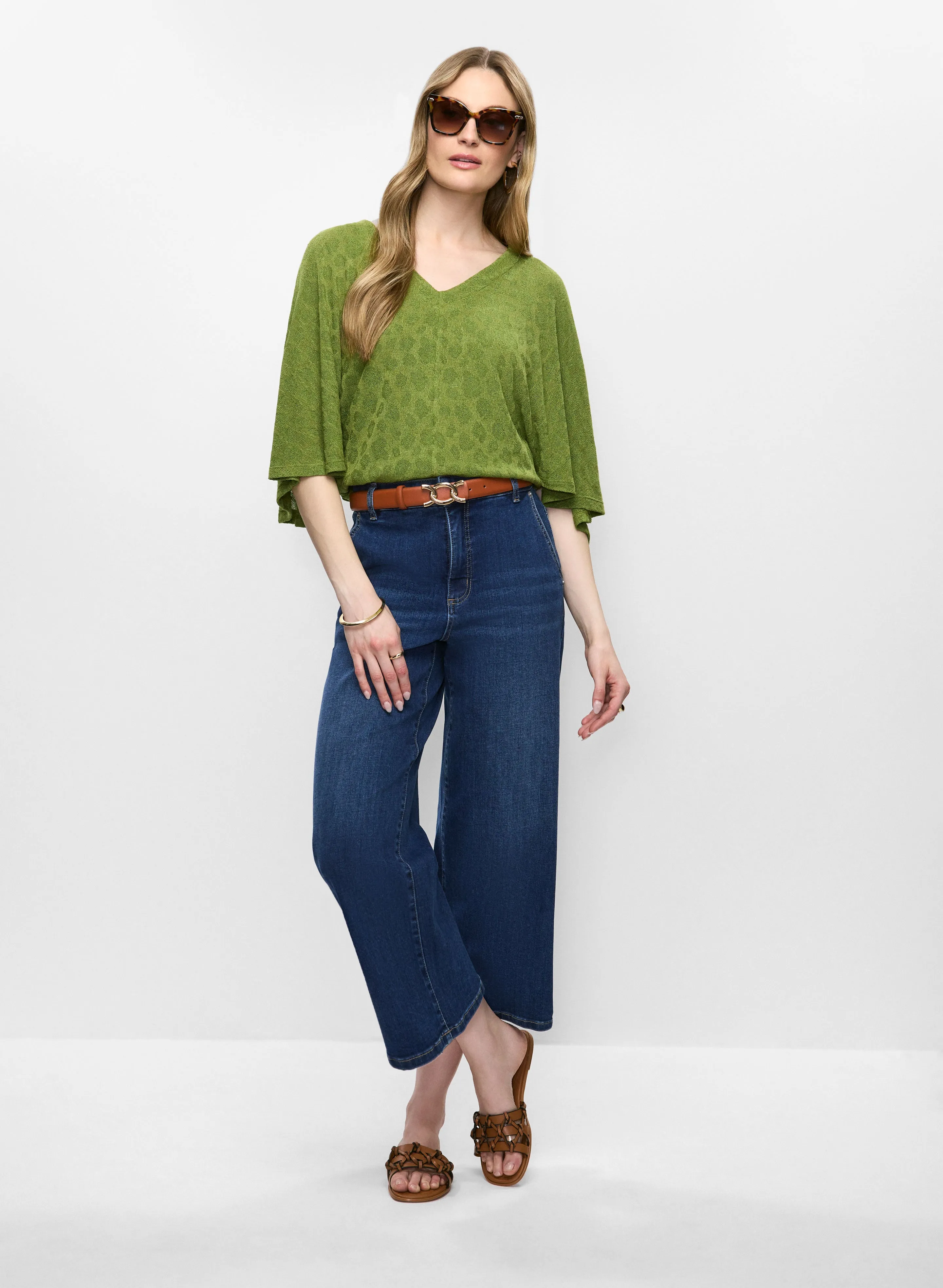 Flare Sleeve Top & High Waist Culotte Jeans sold by Melanie Lyne