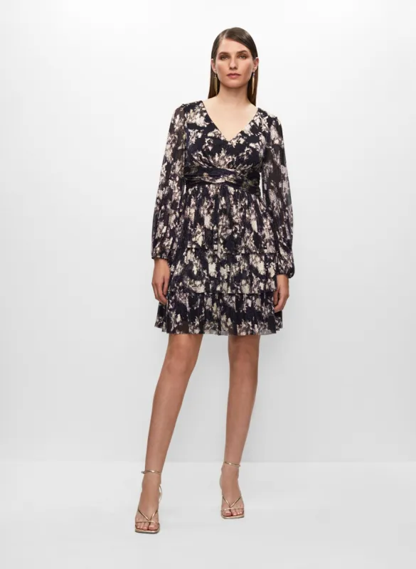 Metallic Crinkle V-Neck Dress sold by Melanie Lyne