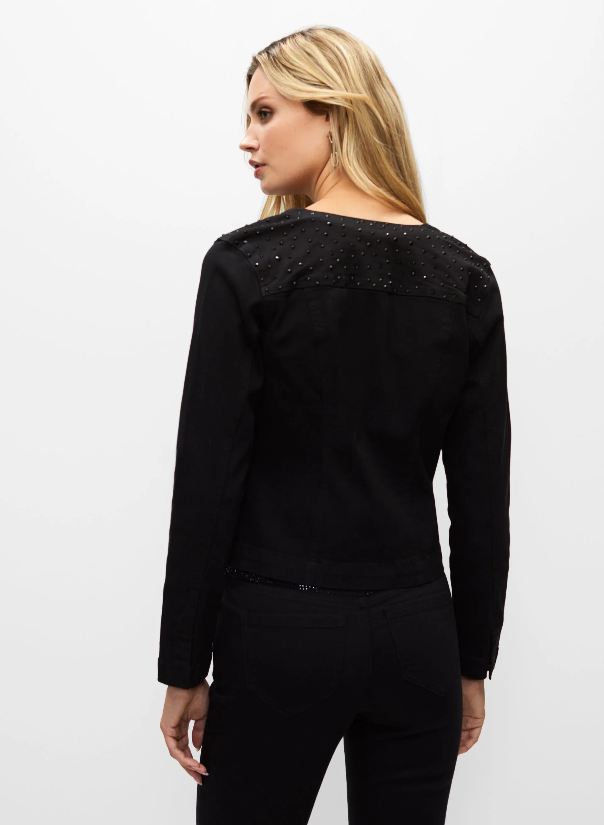 Collarless Denim Jacket sold by Melanie Lyne product image thumbnail 3