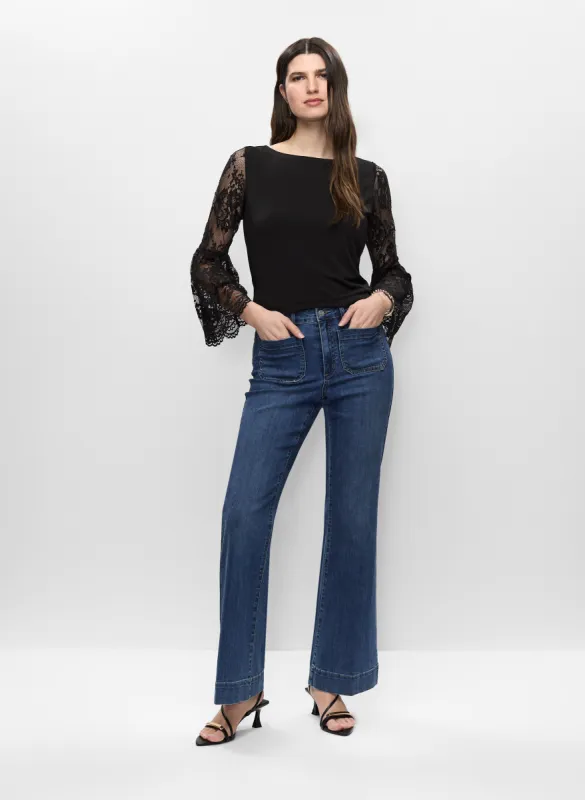 Lace Sleeve Top & Flare Leg Jeans sold by Melanie Lyne