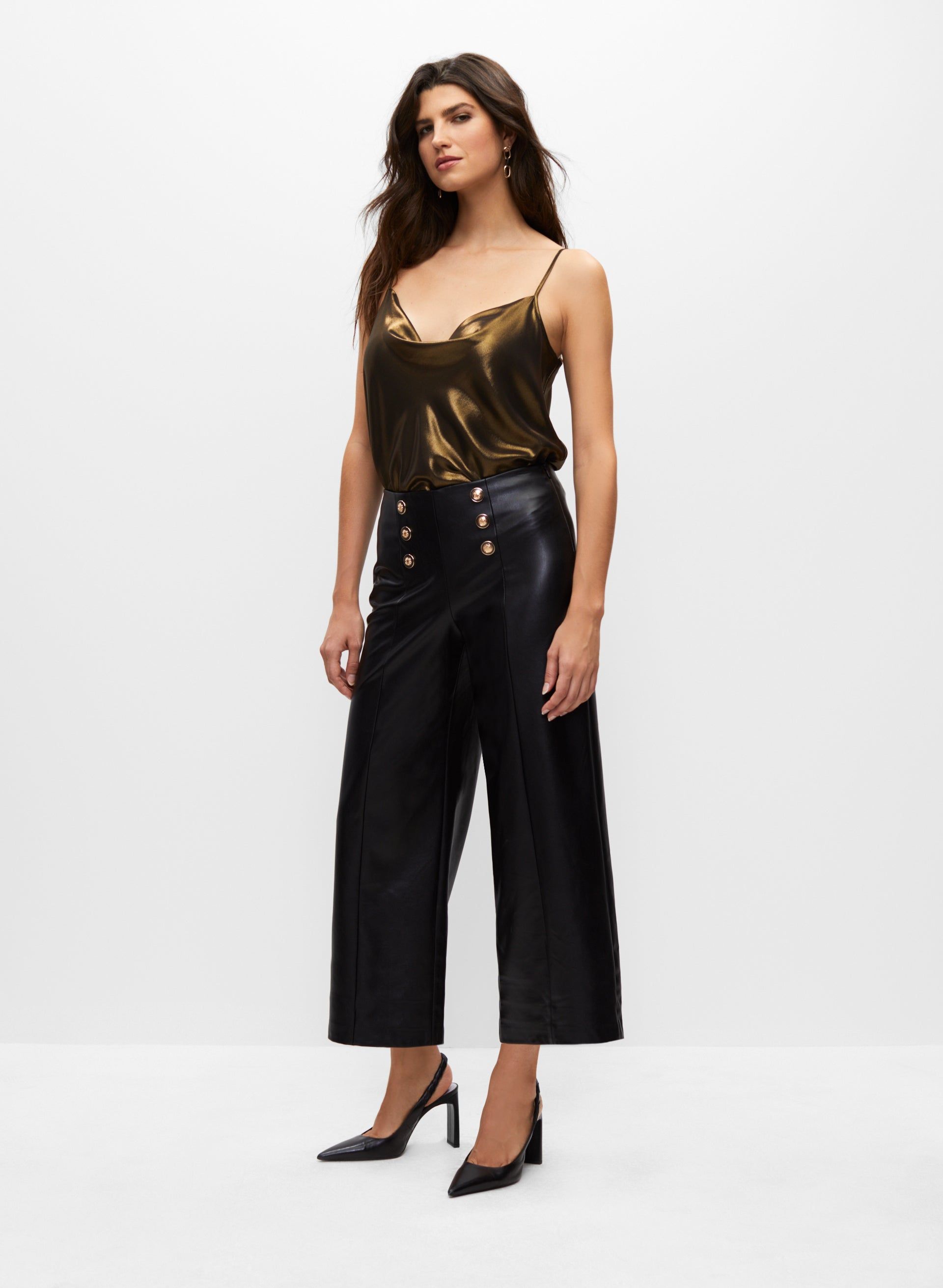 Vegan Leather Culotte Pants sold by Melanie Lyne product image thumbnail 3