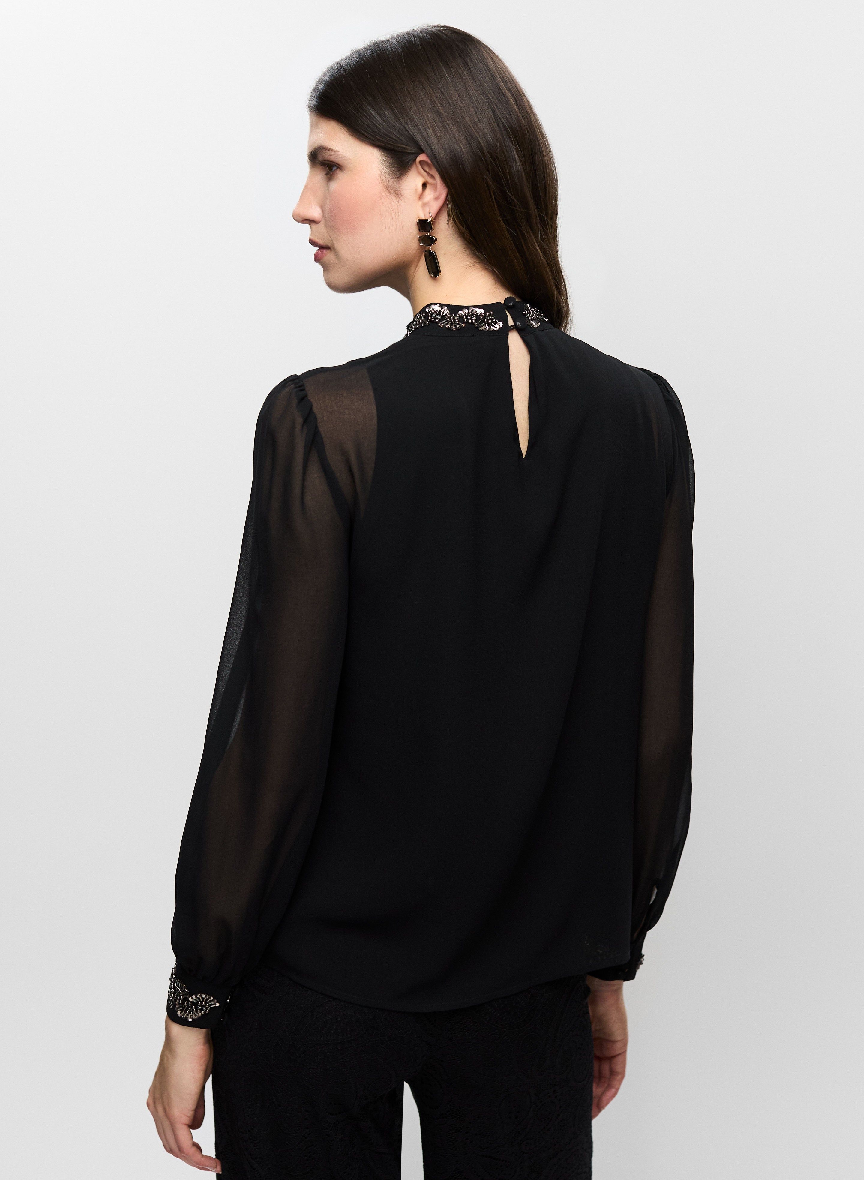 Jewel Trim Chiffon Blouse sold by Melanie Lyne product image thumbnail 4