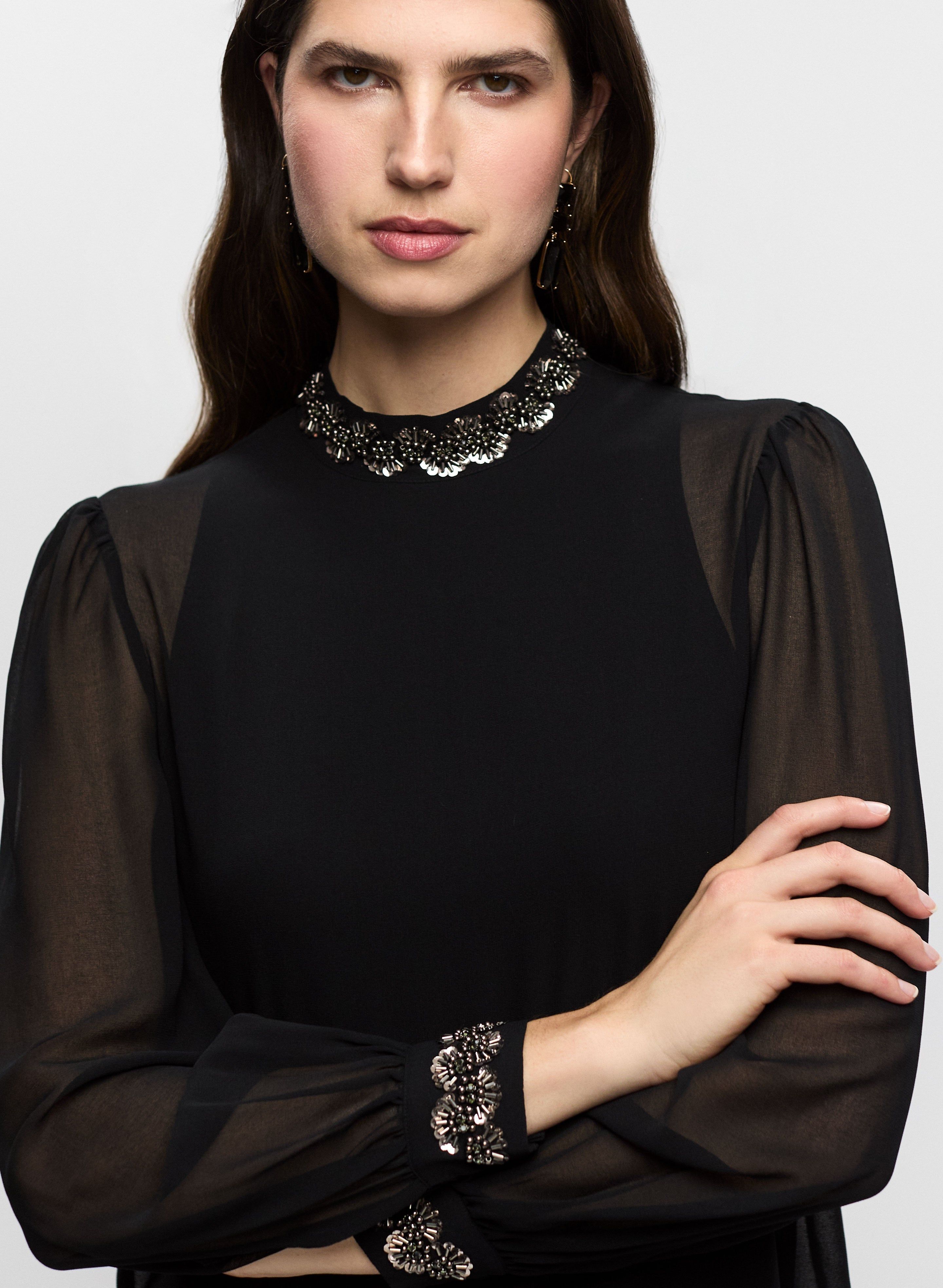 Jewel Trim Chiffon Blouse sold by Melanie Lyne product image thumbnail 2