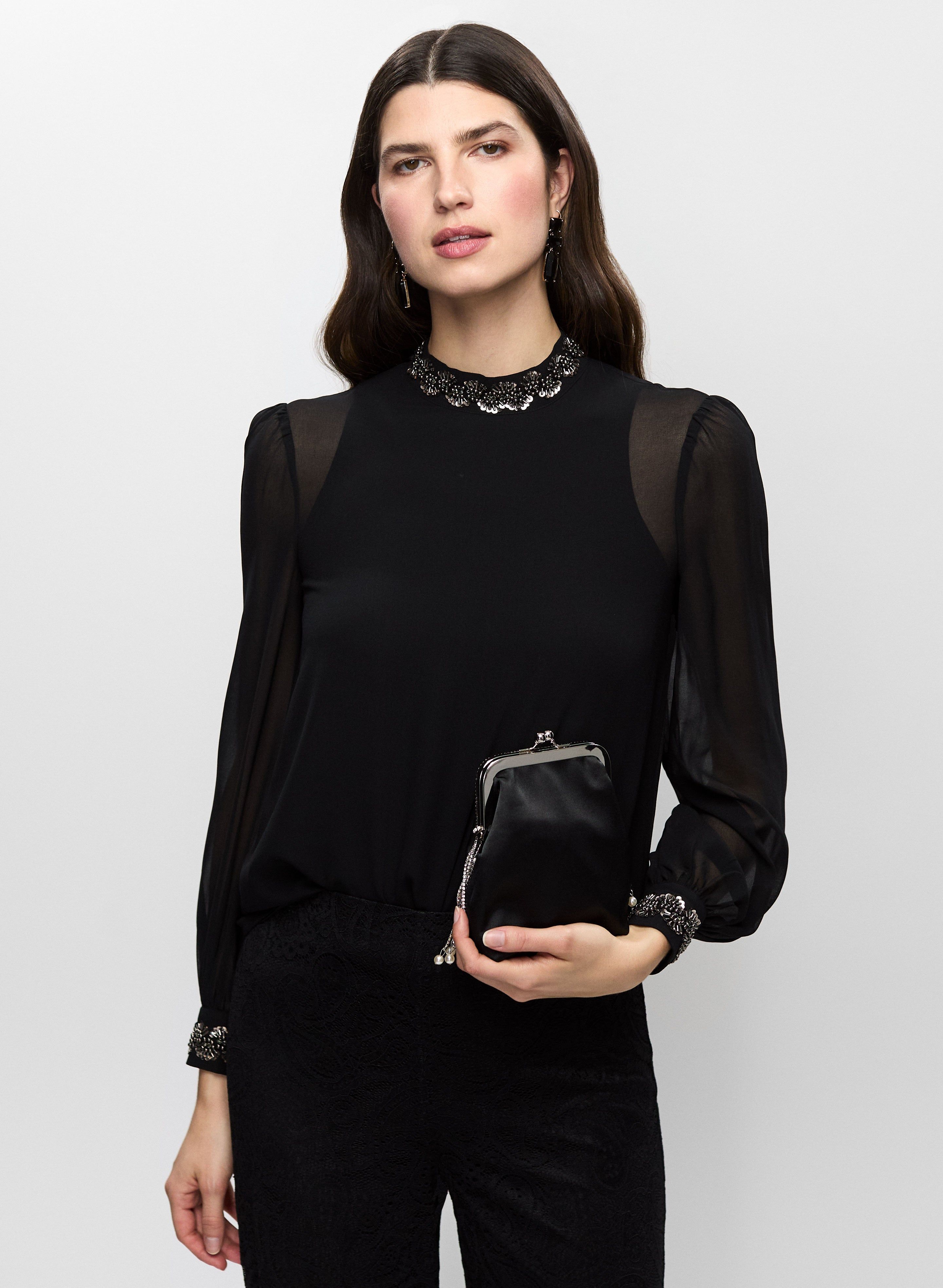 Jewel Trim Chiffon Blouse sold by Melanie Lyne