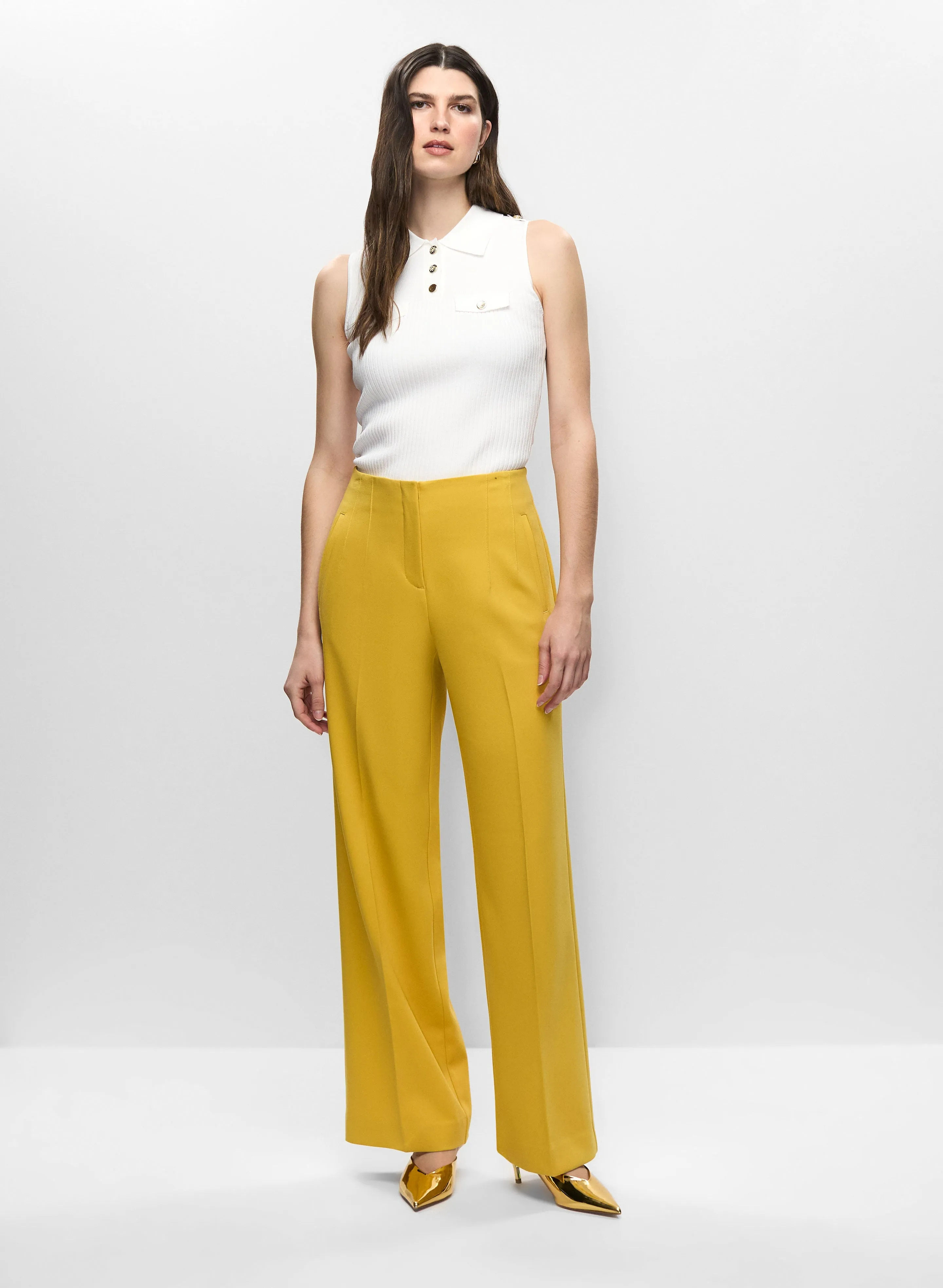Sleeveless Shirt Collar Top & Wide Leg Pants sold by Melanie Lyne